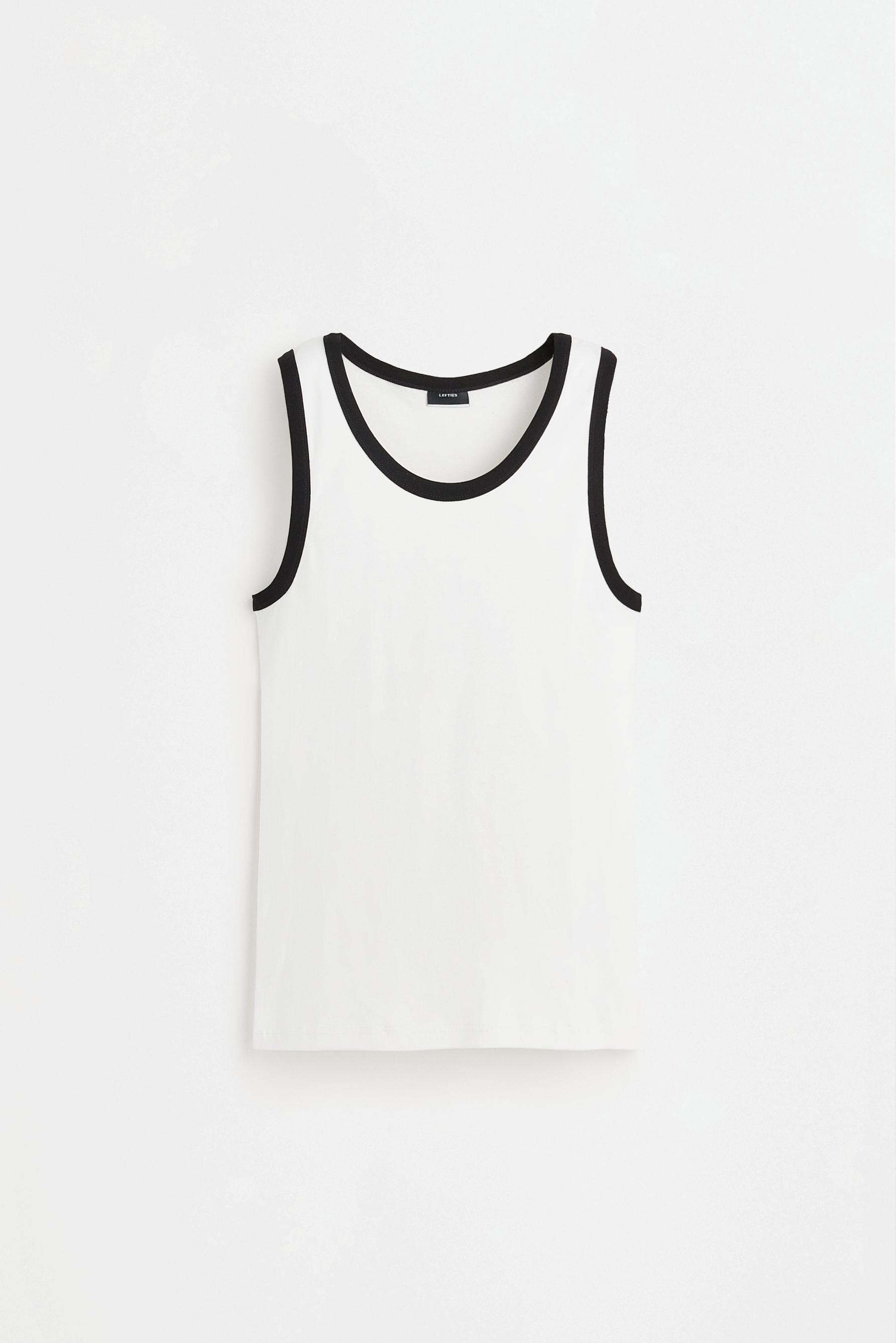Contrast ribbed vest top — OFF WHITE
