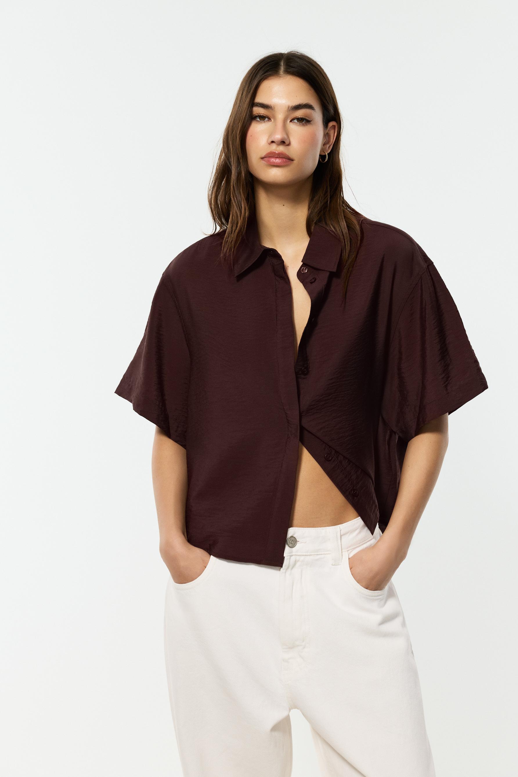 Camisa satinada textura