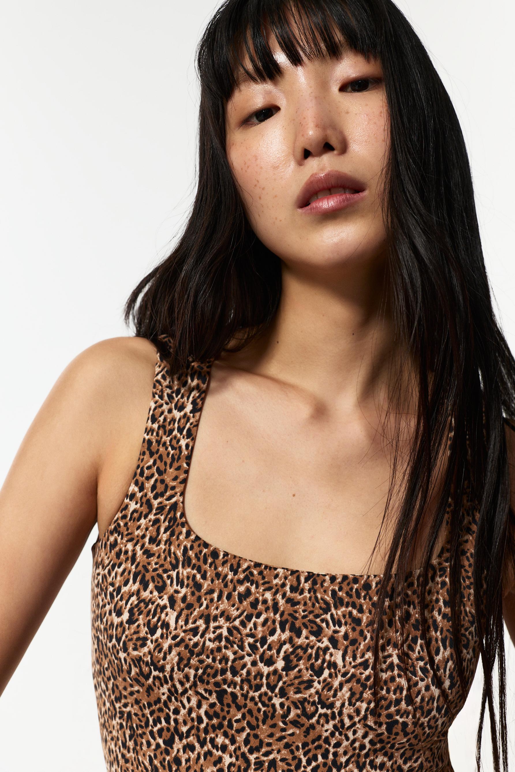 Polyamide strap bodysuit — LEOPARD PRINT