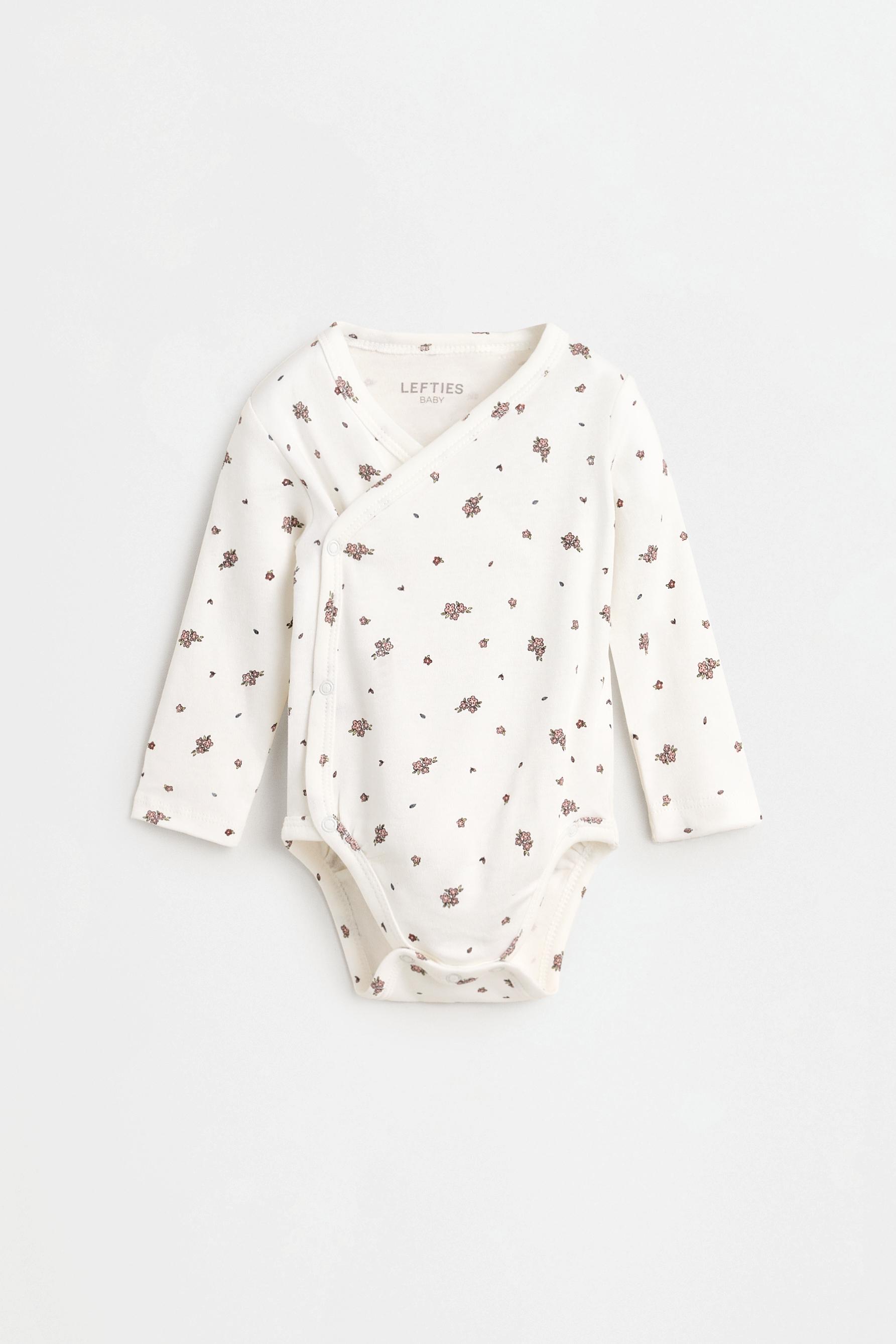 Printed bodysuit, footed leggings and hat set — CHALK PINK