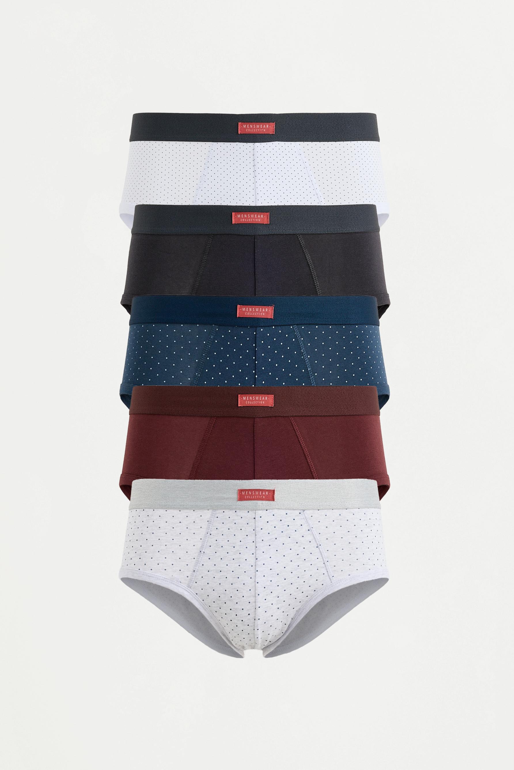 Briefs with text (Pack of 5) — MAROON