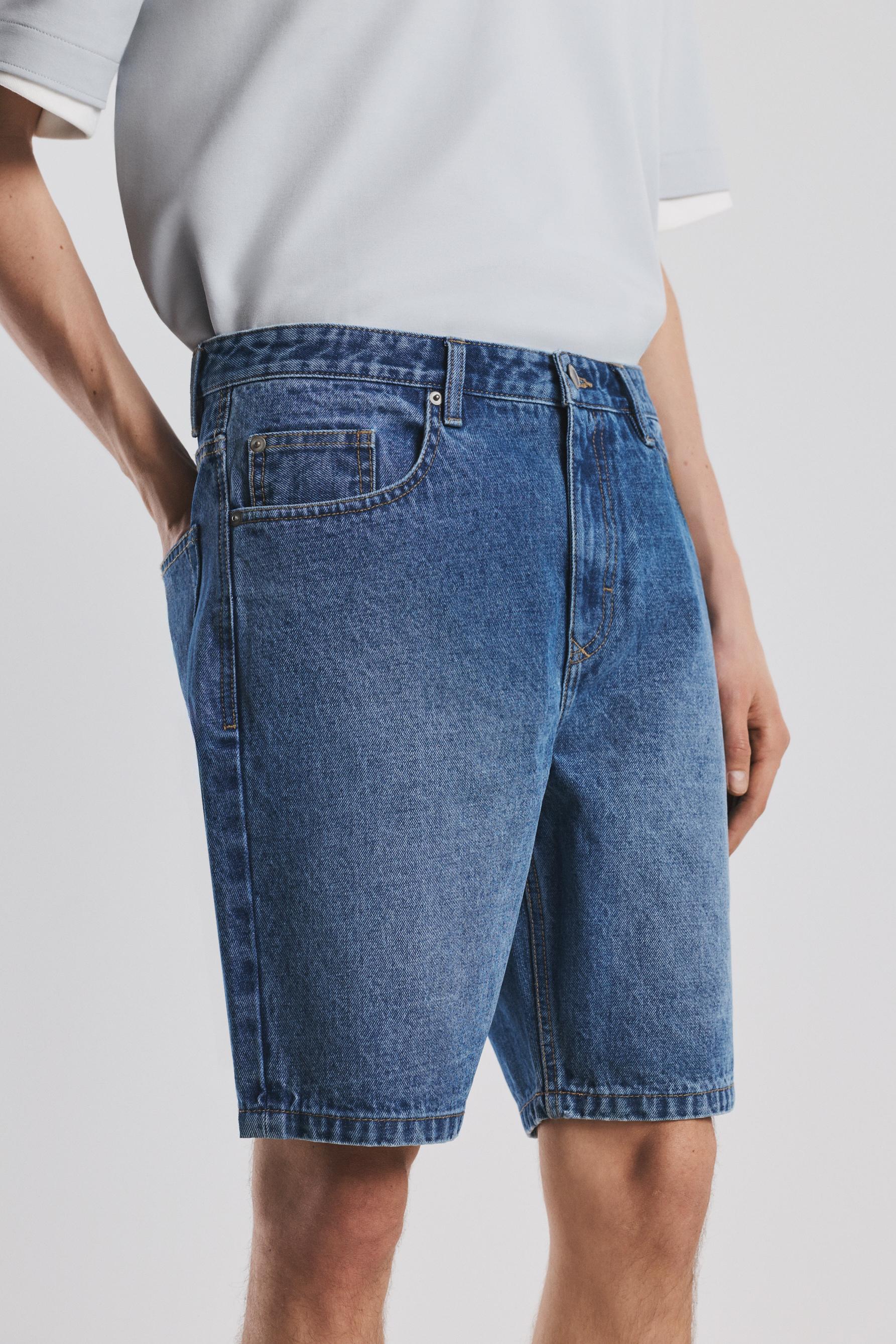 Regular fit denim Bermuda shorts — INDIGO