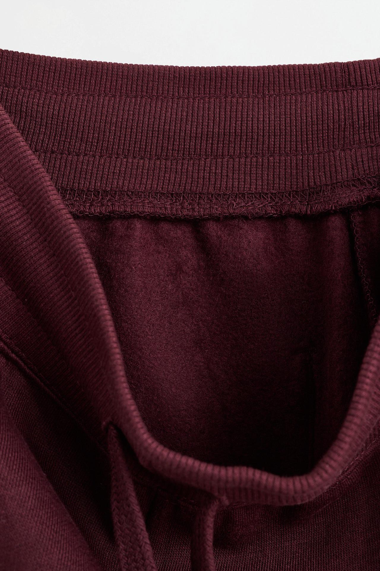Plush trousers with knee stitching — WINE