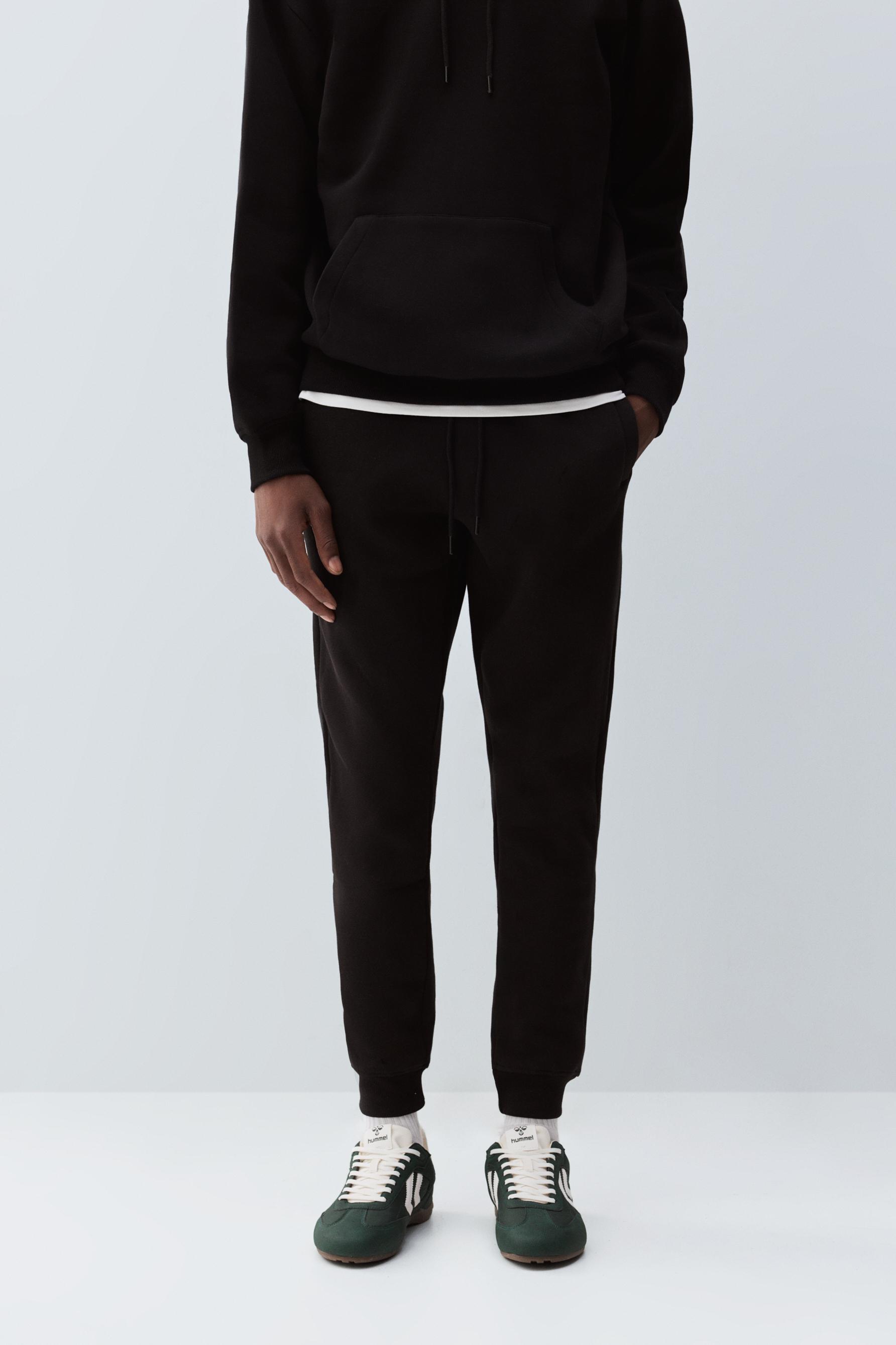 Regular fit tracksuit bottoms — BLACK