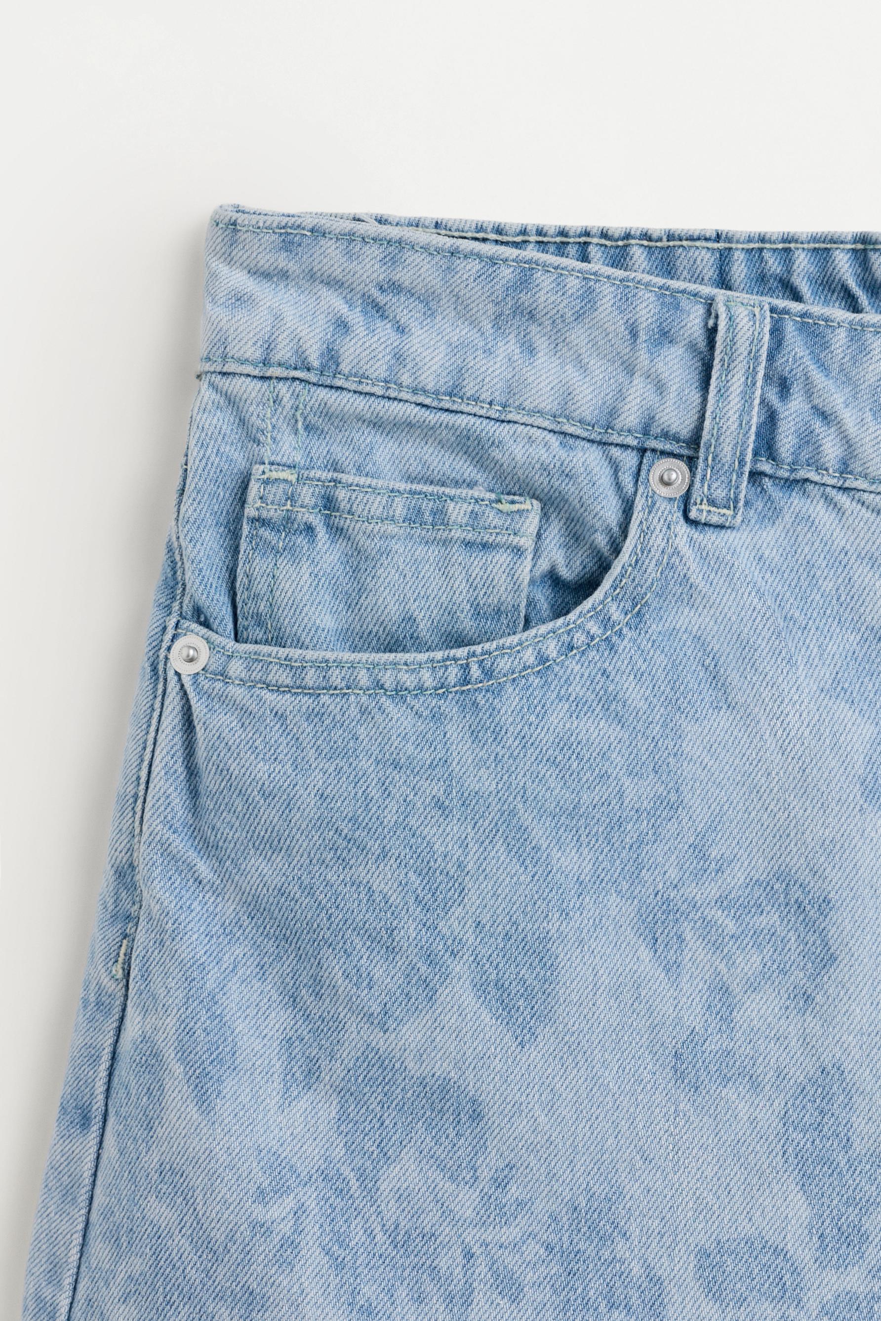 Denim floral shorts — PALE BLUE