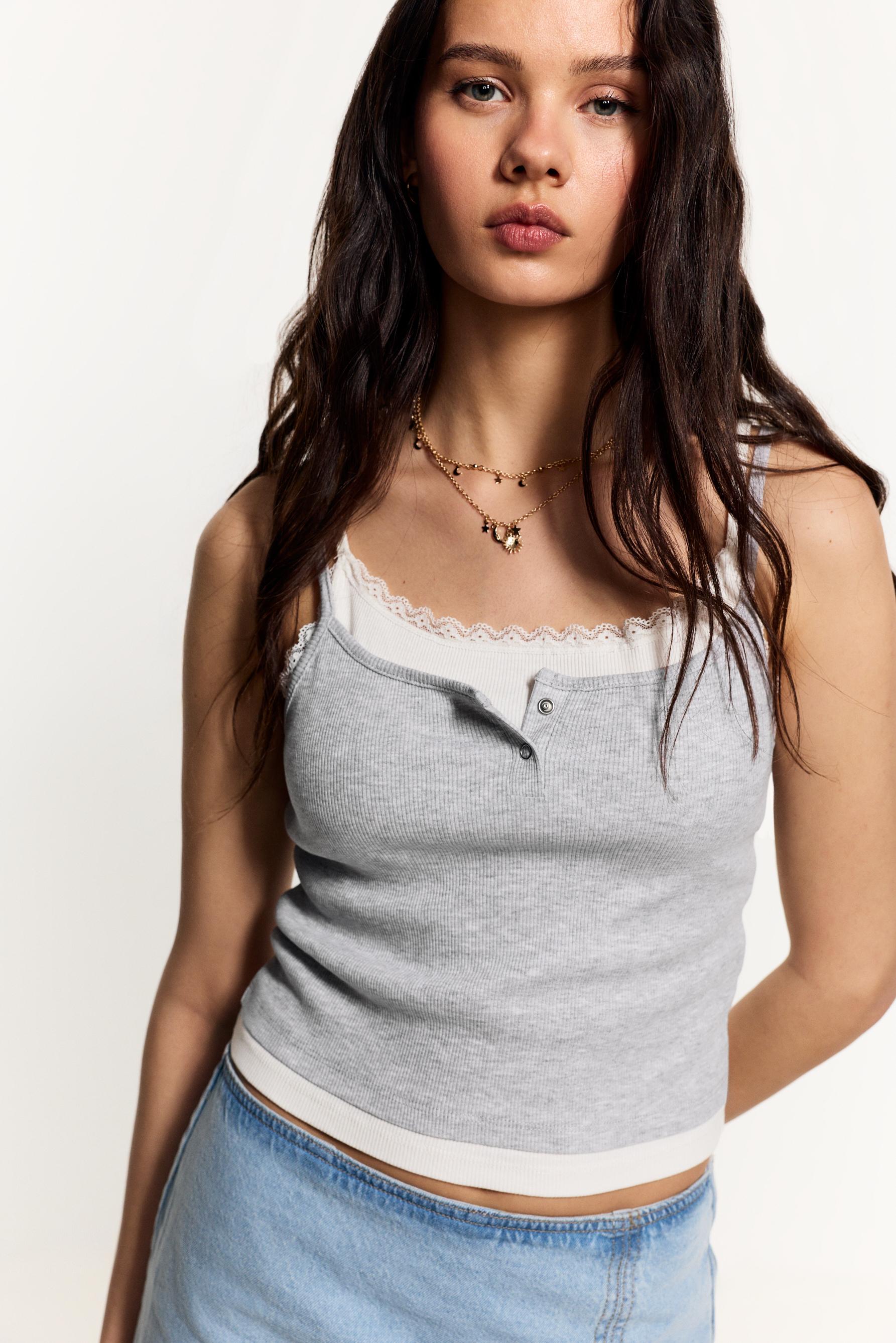 Camiseta doble tirante rib