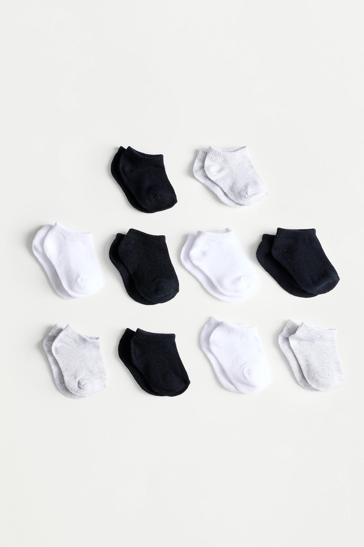Ankle socks (Pack 10) — WHITE/GREY