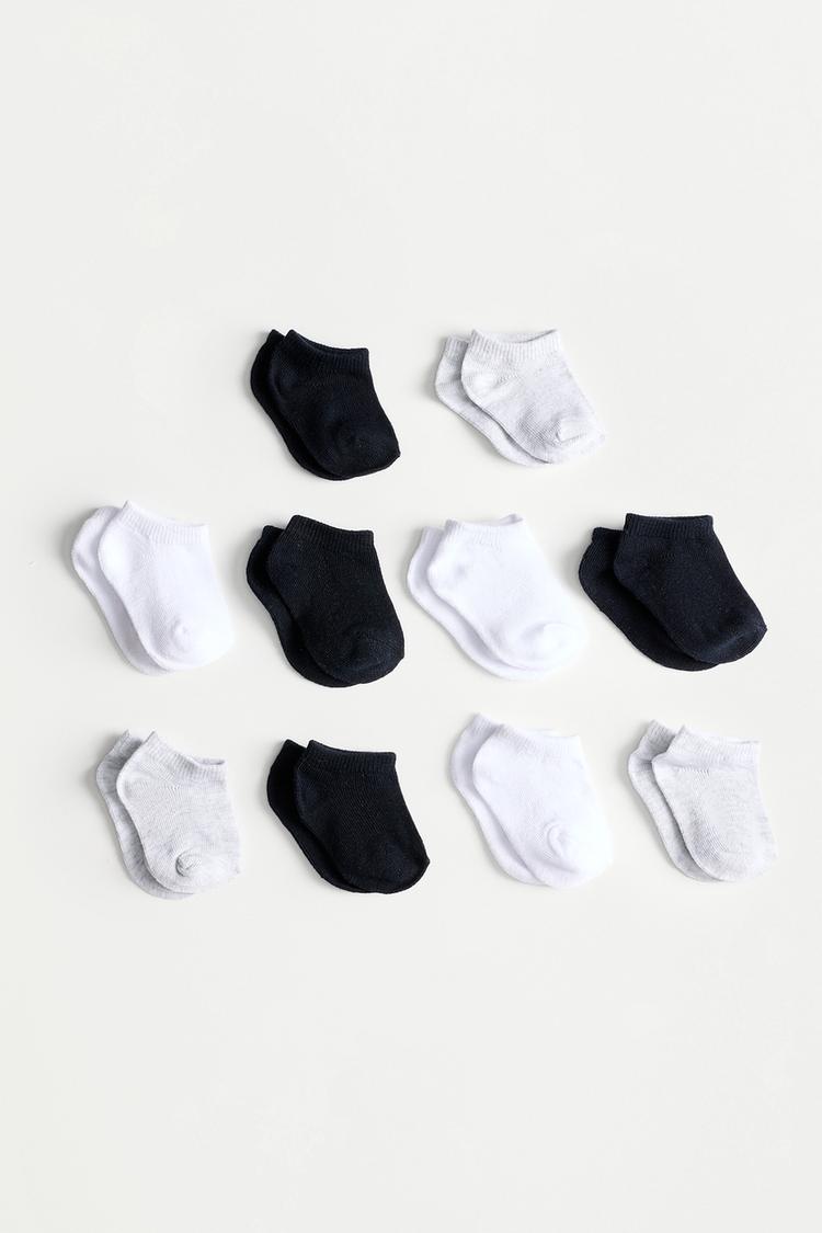 Ankle socks (Pack 10) — WHITE/GREY