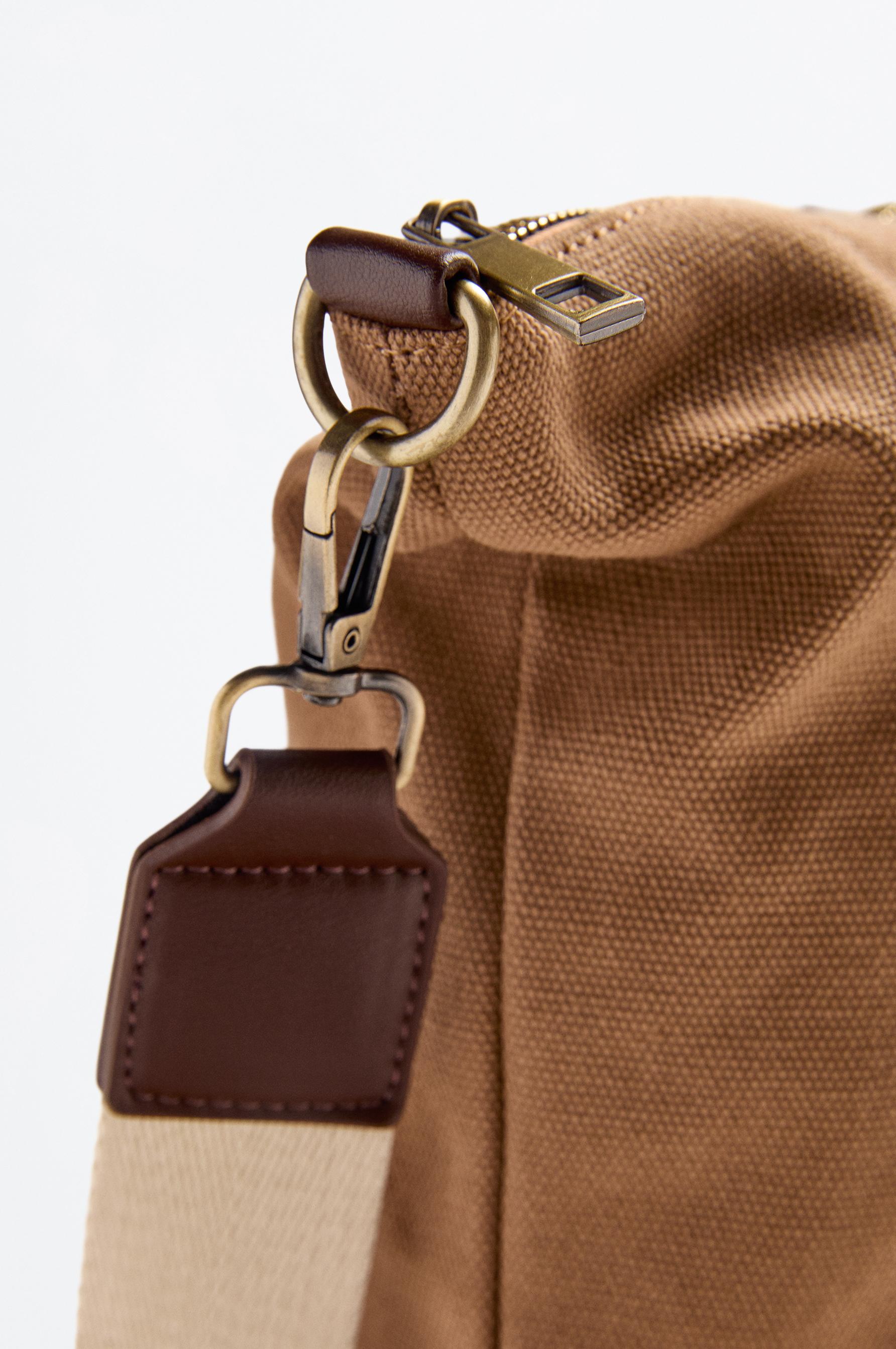 Canvas crossbody bag — BROWN