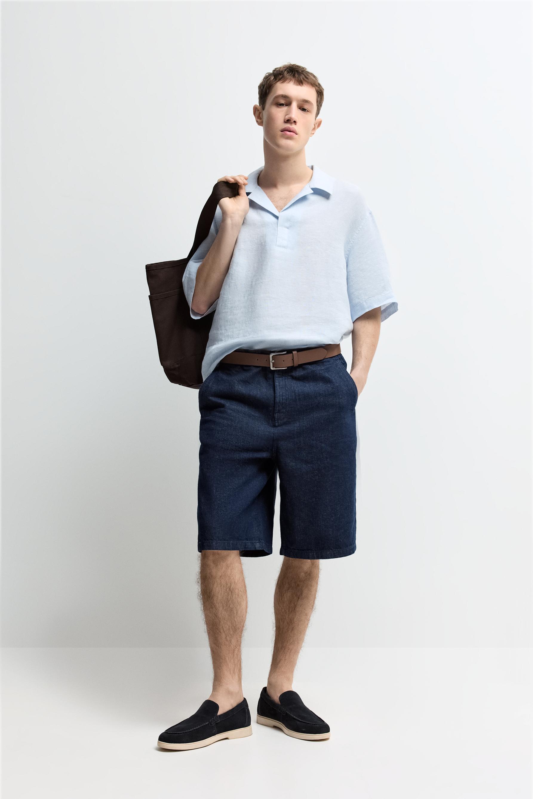 Casual leather loafers — NAVY BLUE