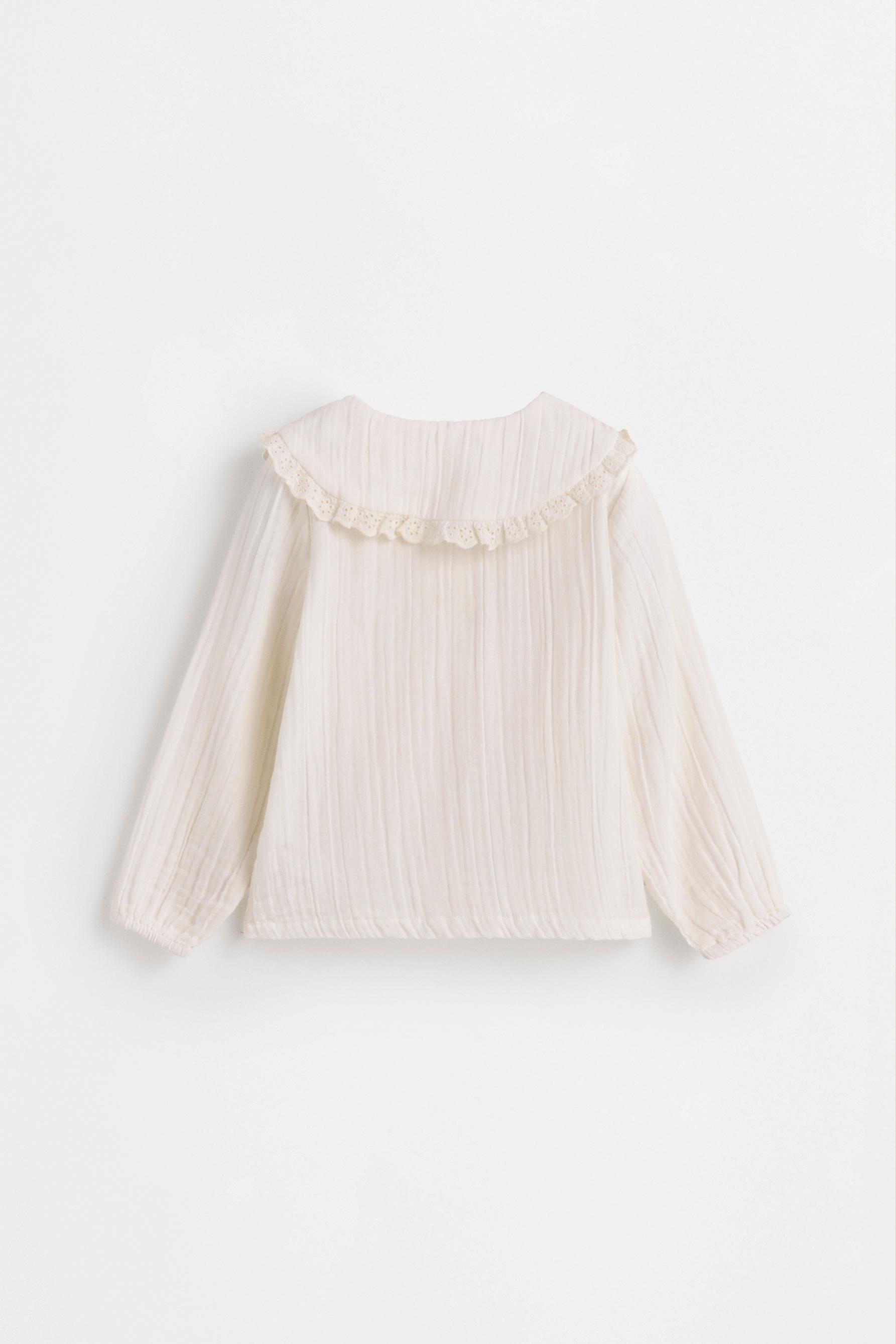Peter Pan collar shirt — WHITE
