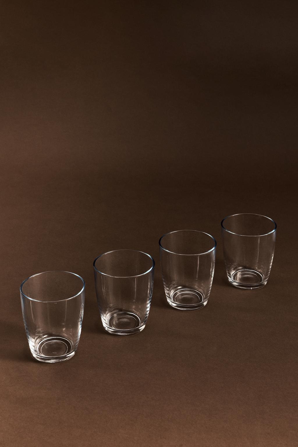 Pack of 4 340ml glass tumblers