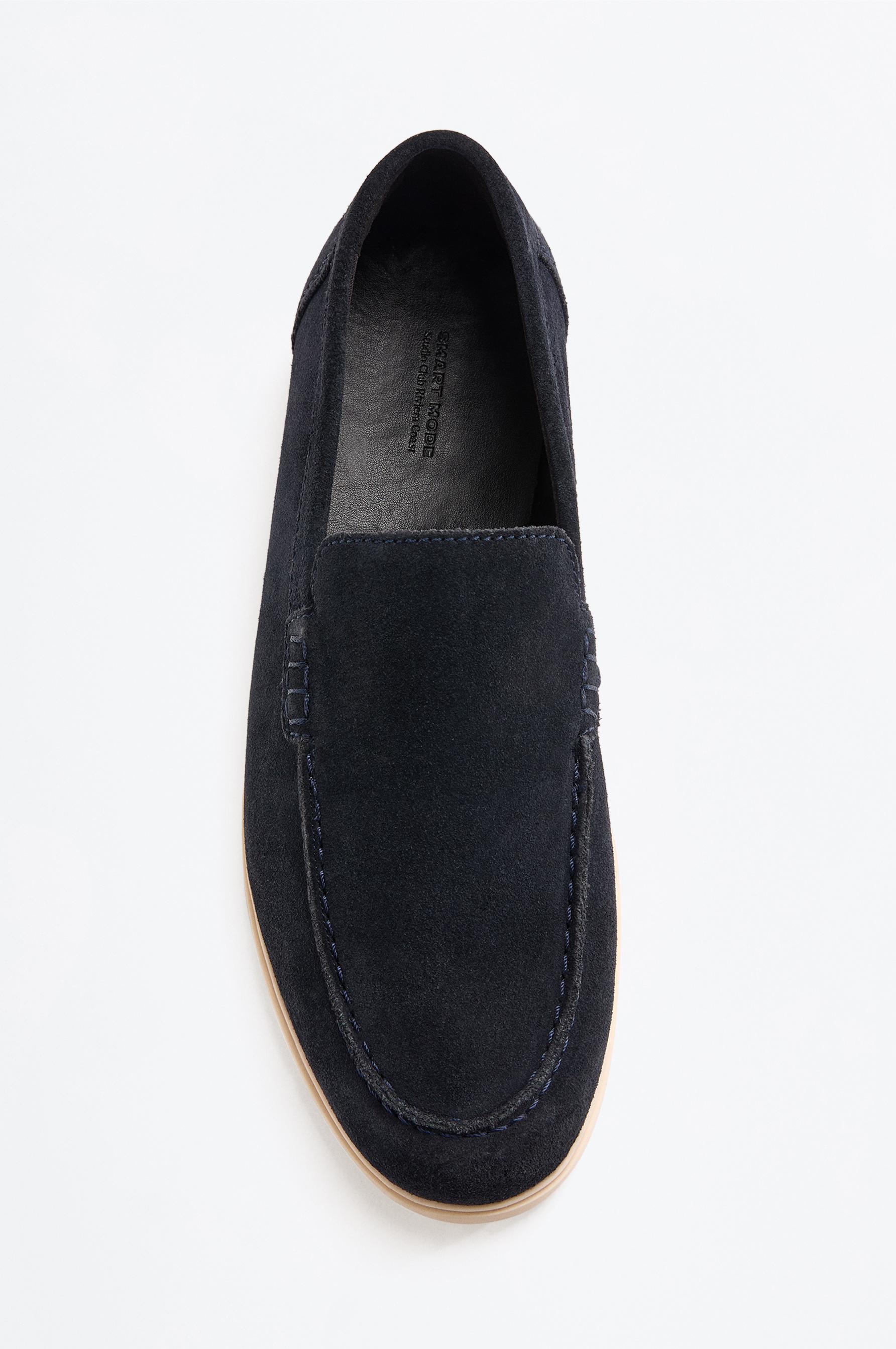 Casual leather loafers — NAVY BLUE