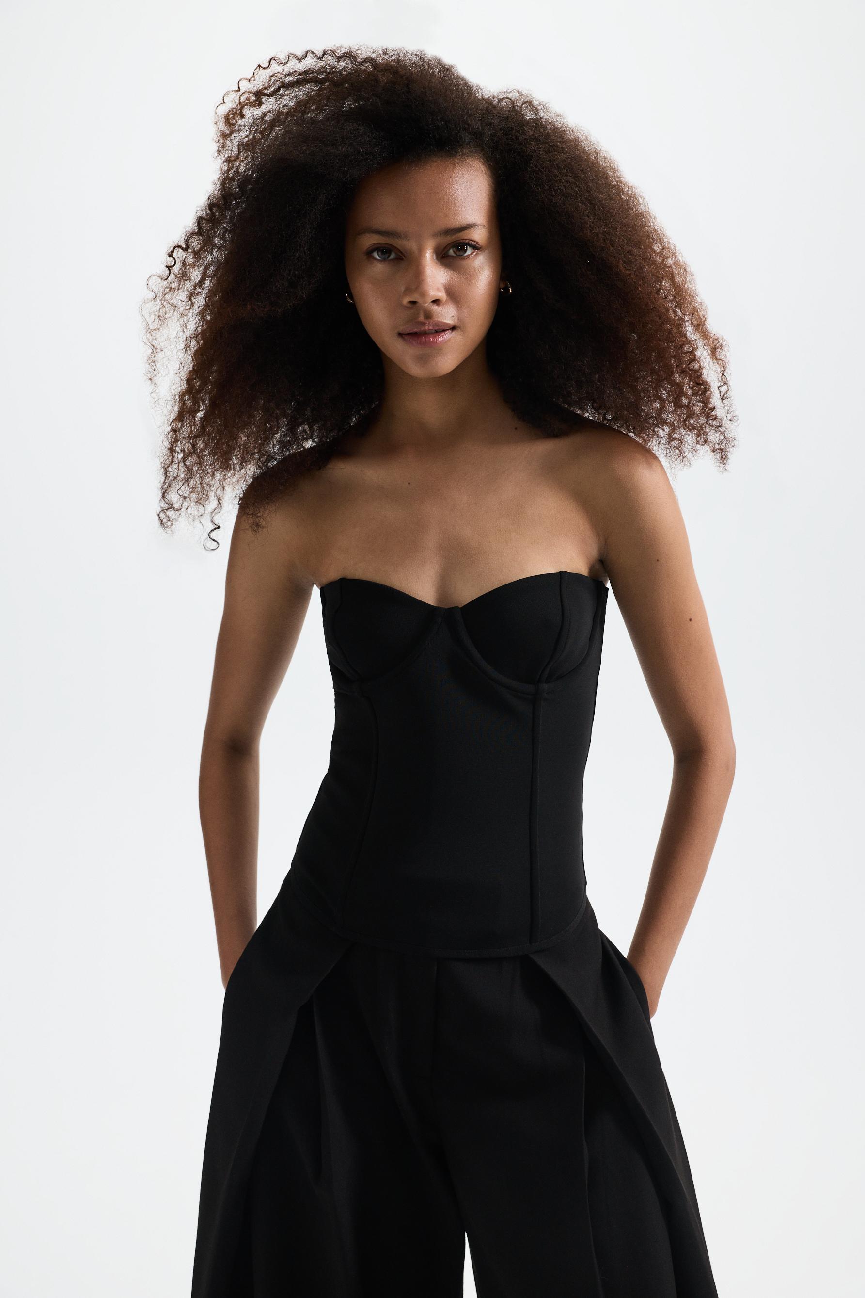 Bustier top — BLACK