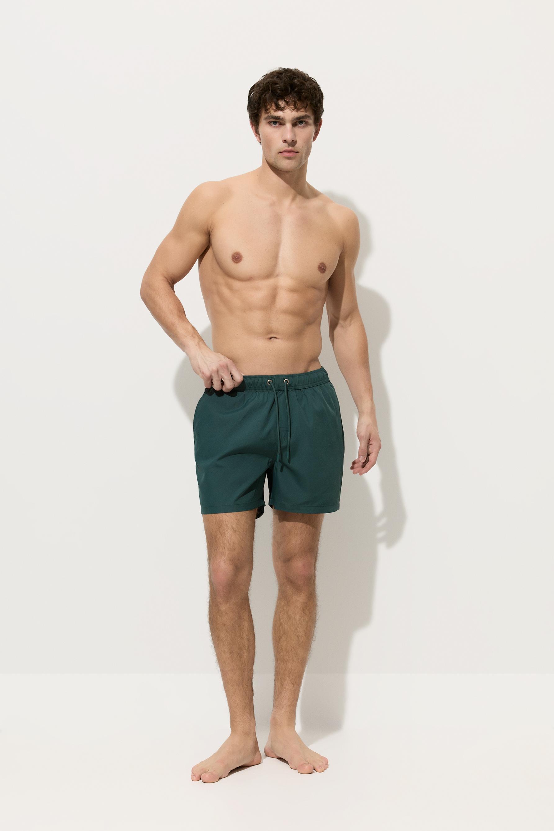 Basic regular fit swim shorts — EMERALD GREEN