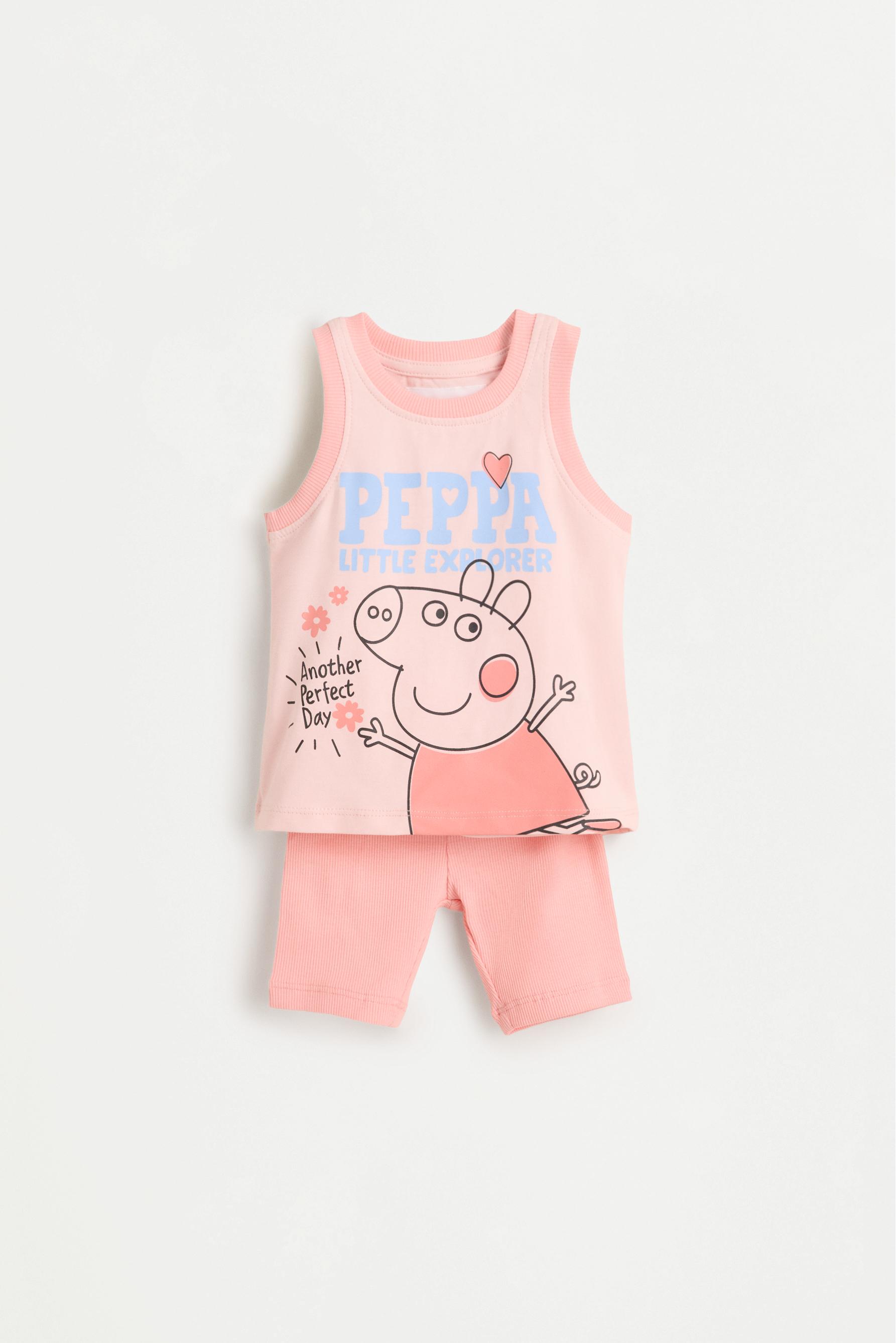 Peppa Pig™ tank top and cycling leggings co-ord — LIGHT SALMON PINK