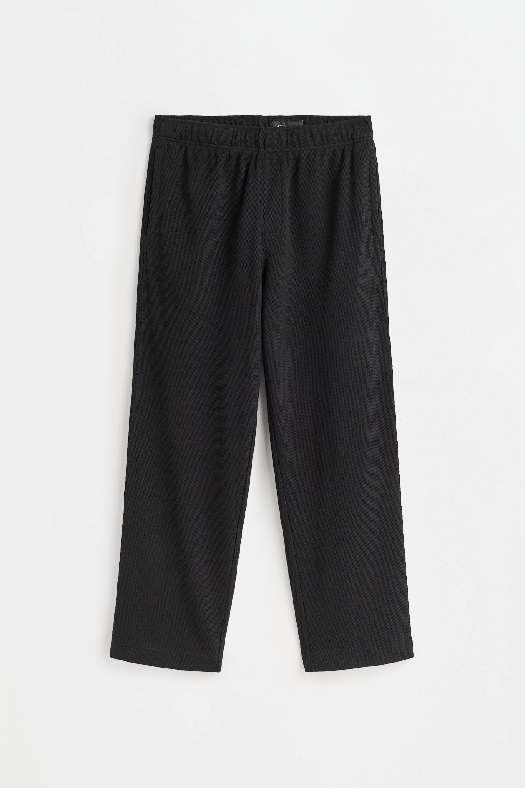 Textured tracksuit bottoms — BLACK