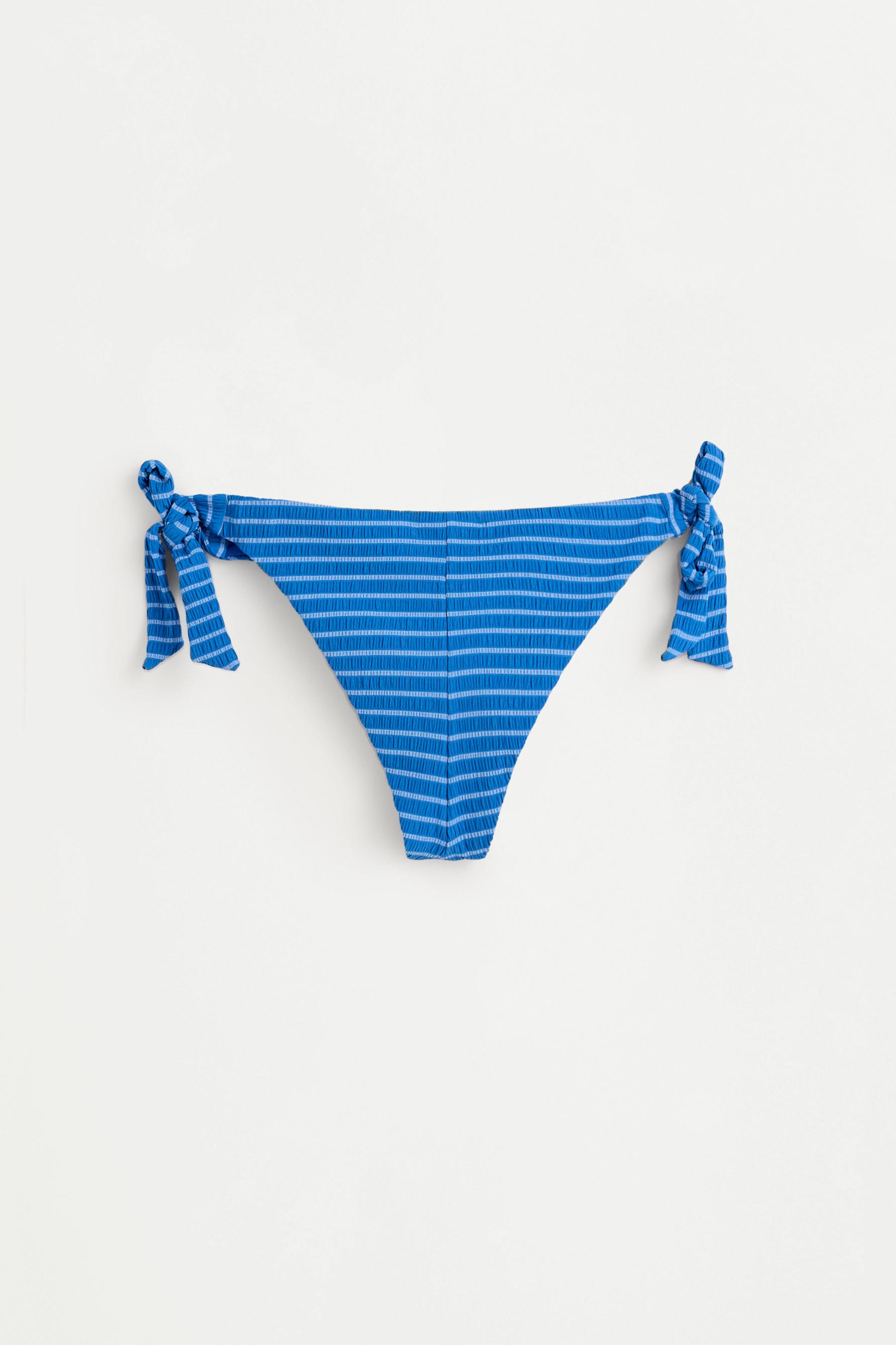 Women's | Beige striped bikini bottoms — BLUE