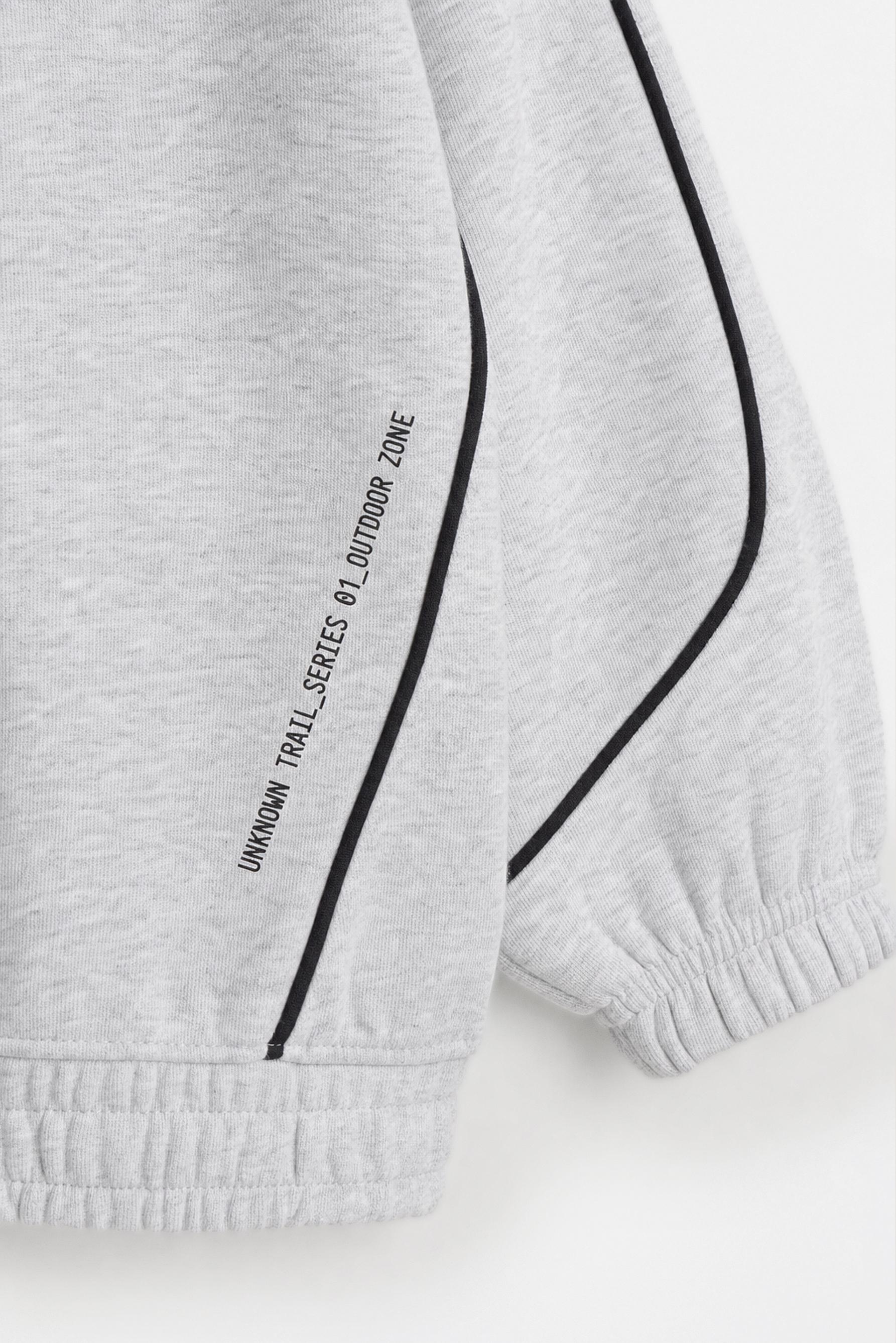 Interlock sweatshirt with trims — GREY MARL