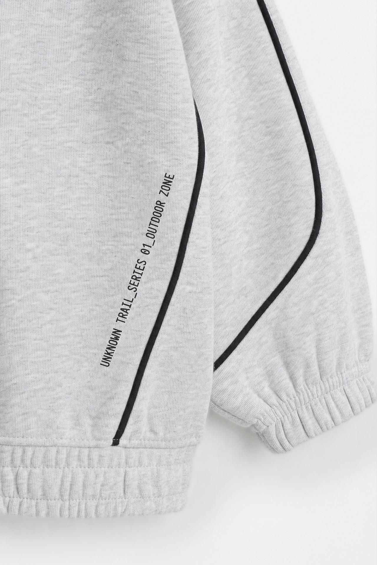 Interlock sweatshirt with trims — GREY MARL
