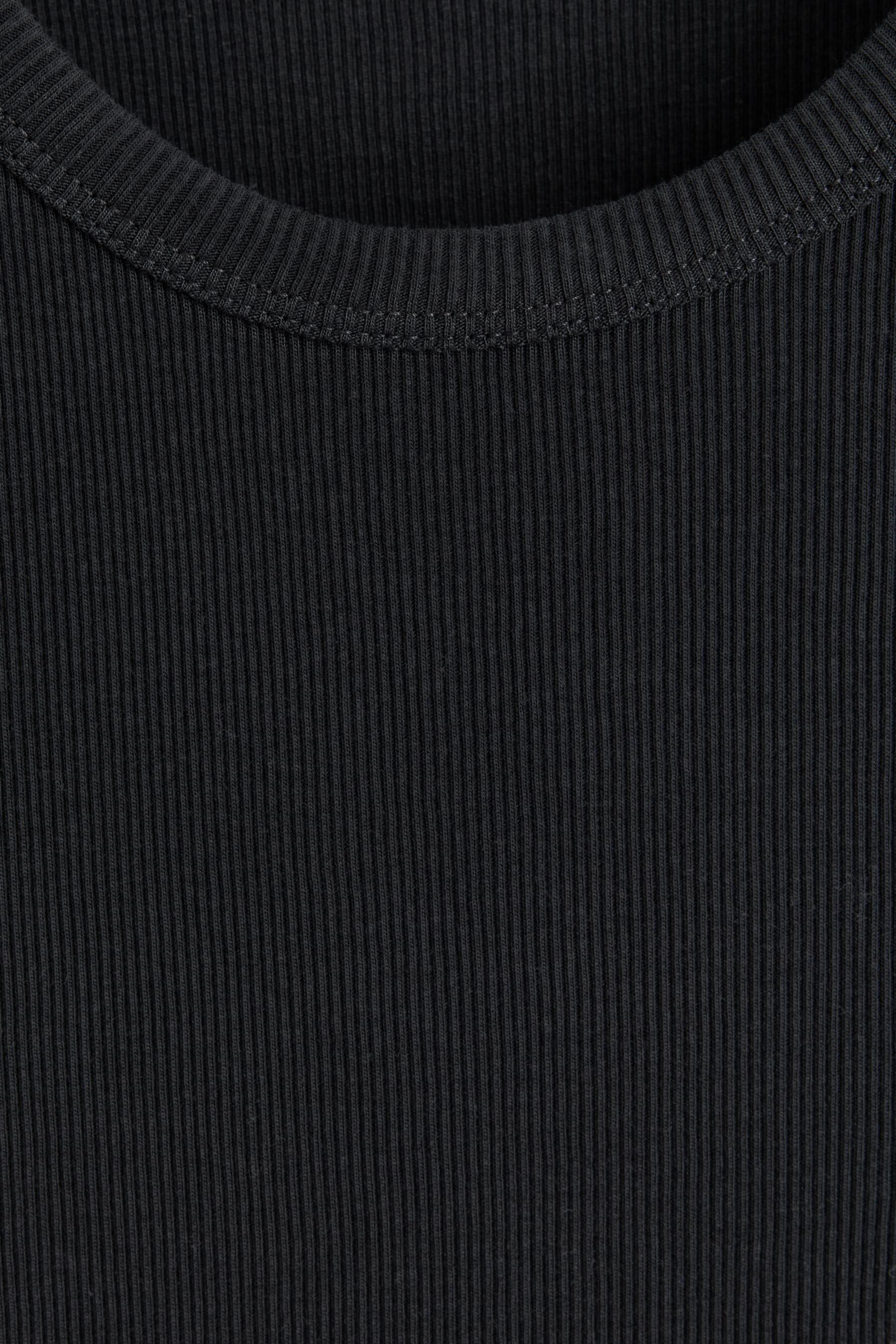 Ribbed vest top — BLACK