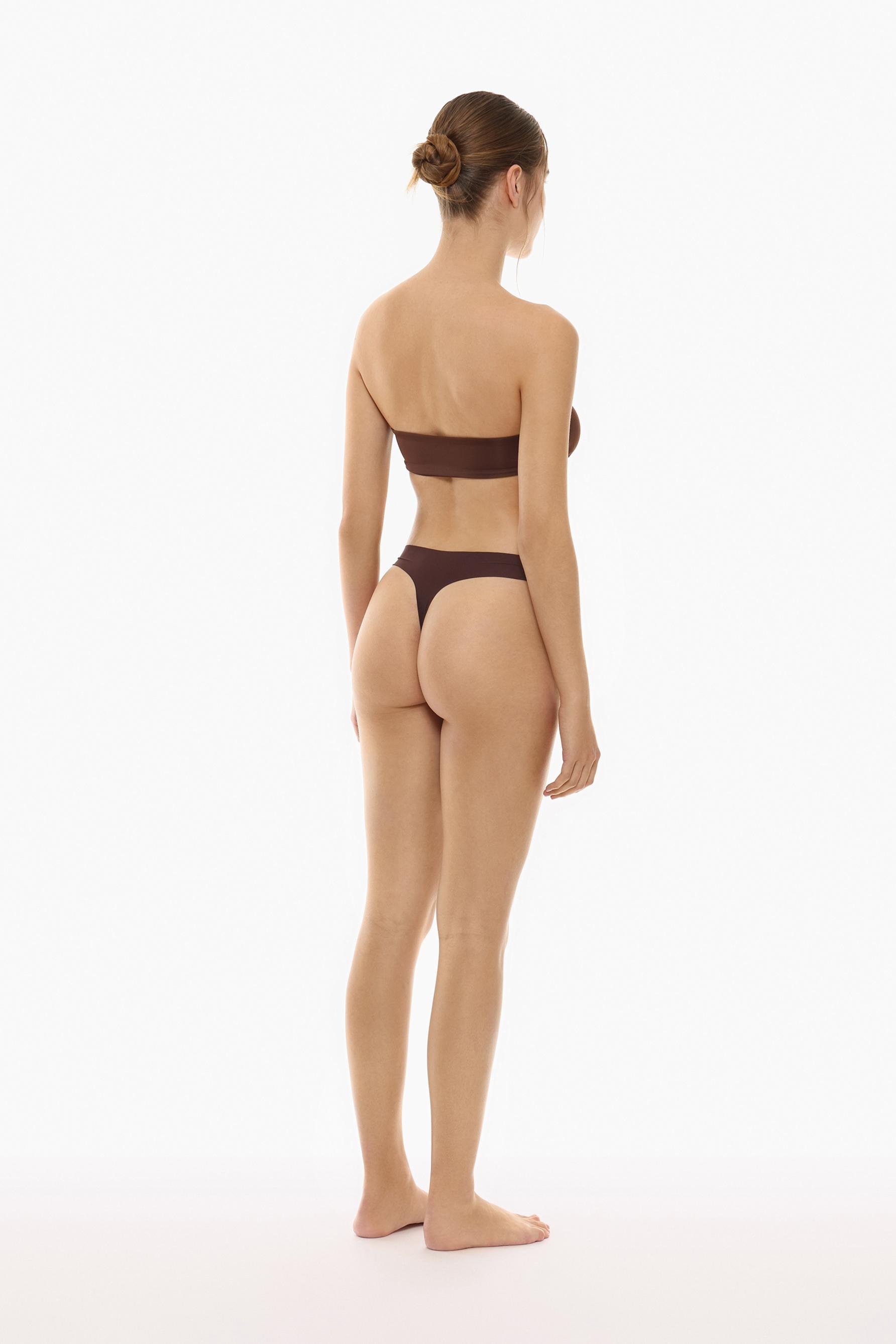 3-Pack of microfibre thongs — DARK BROWN