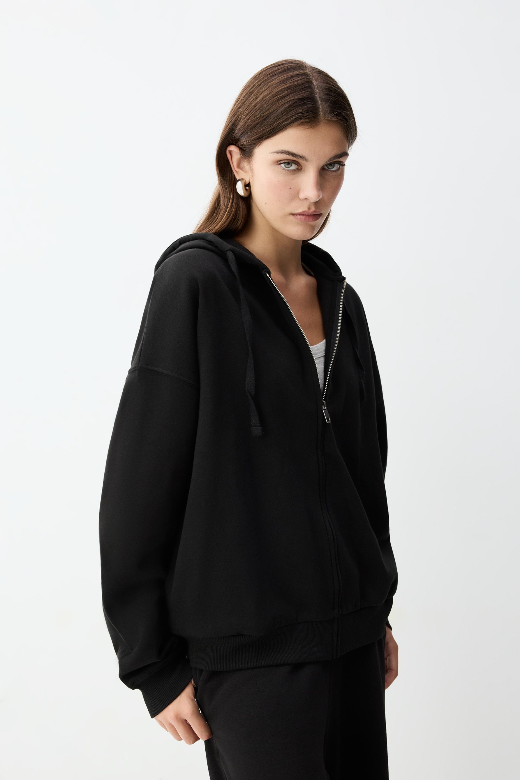 Sudadera cremallera oversize