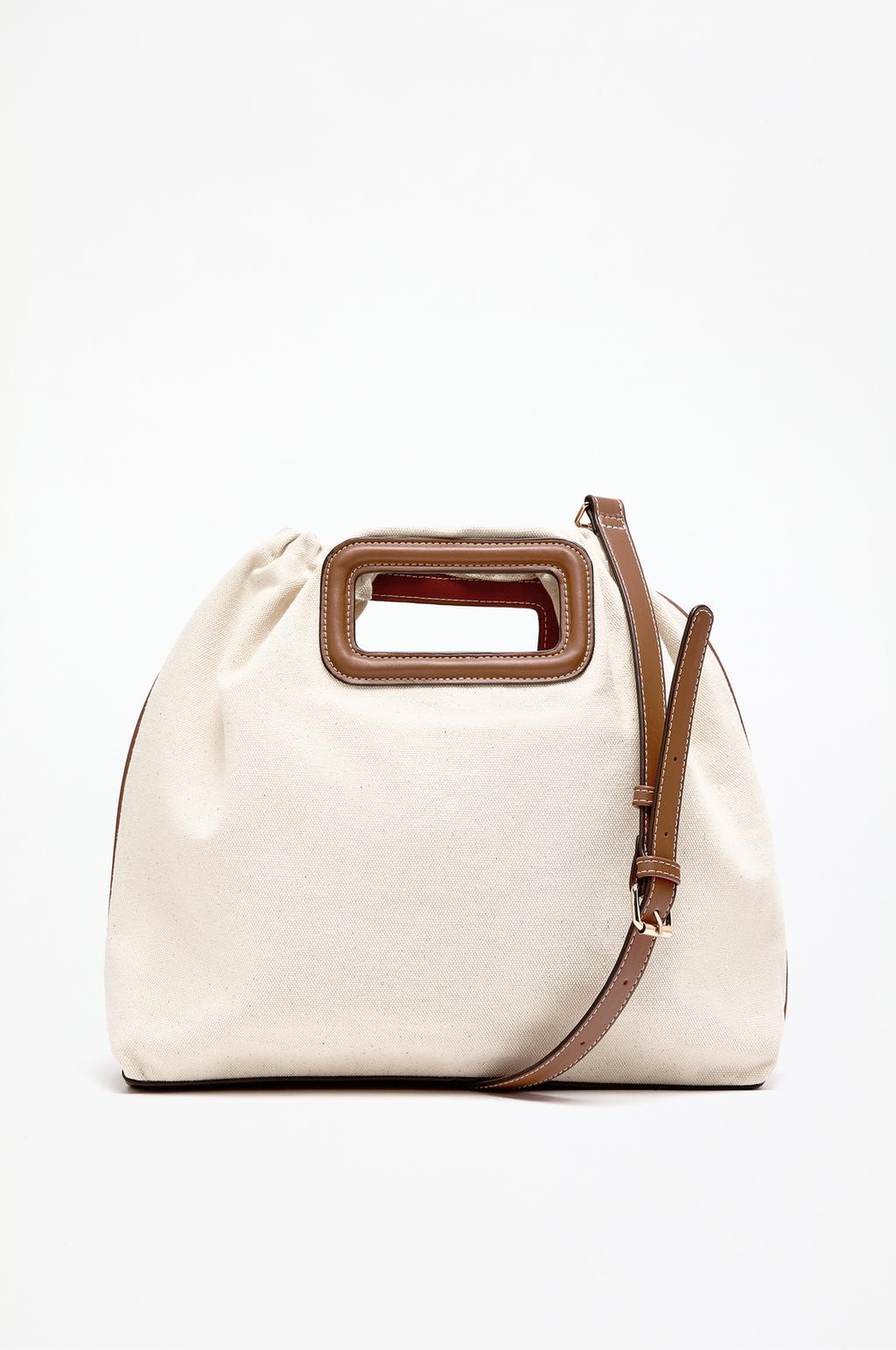 Canvas crossbody bag with double handle