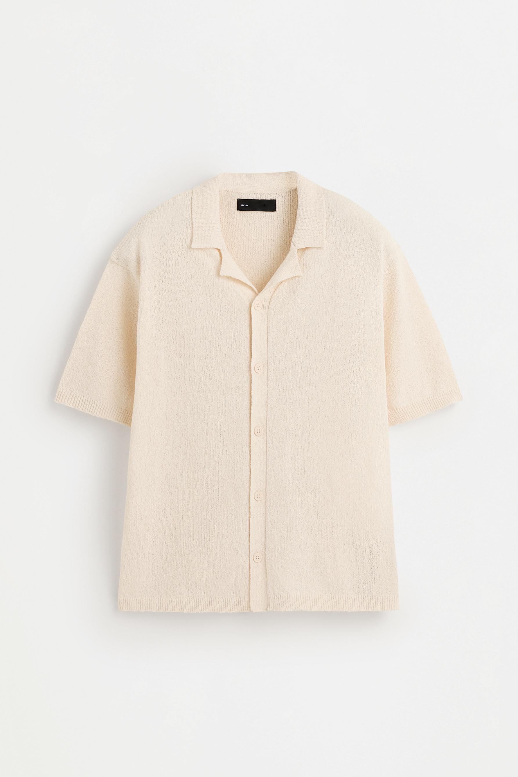 Bouclé knit shirt — OFF WHITE
