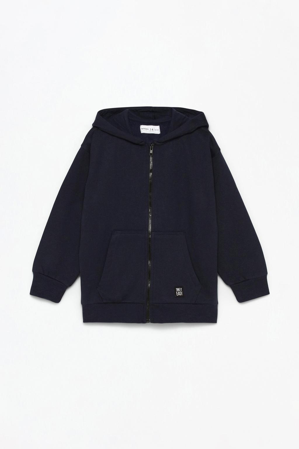 Hooded jacket with zip