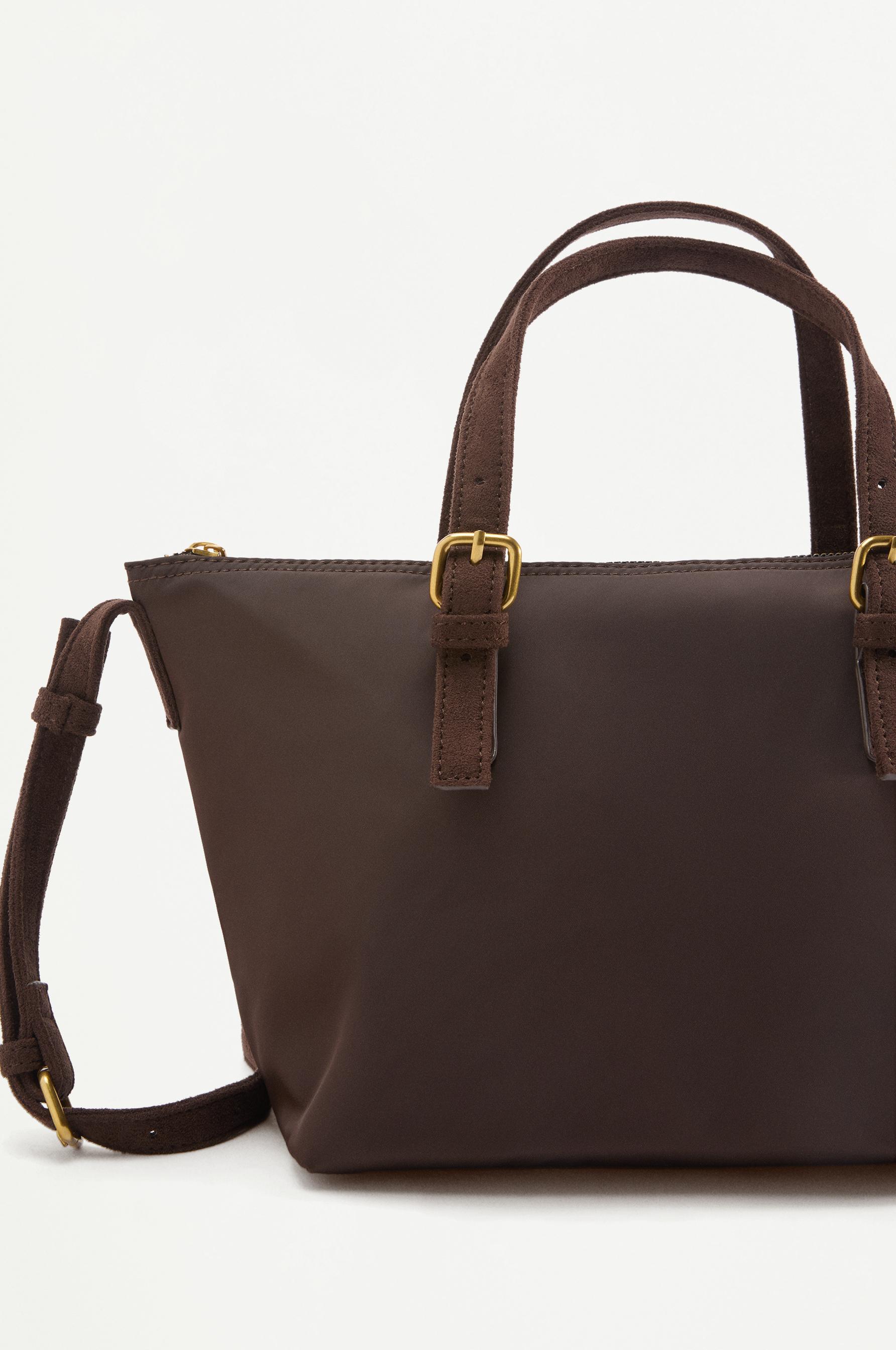 Nylon crossbody bag — BROWN