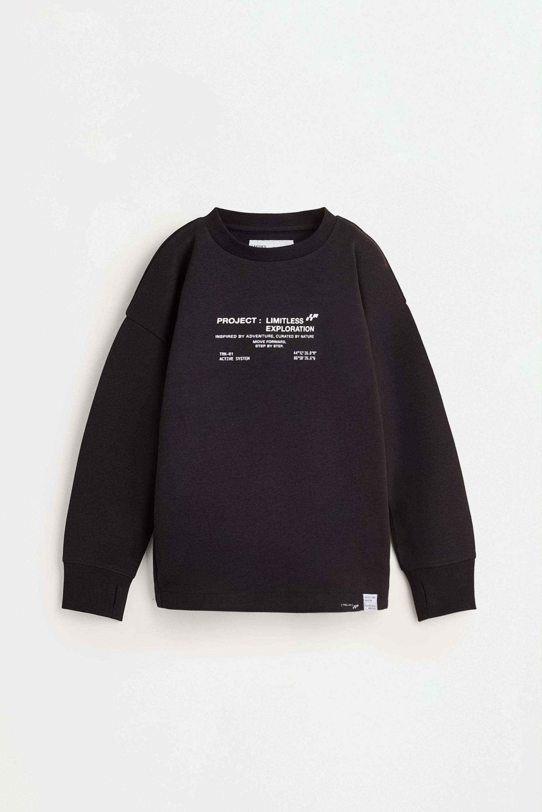 Interlock print sweatshirt — BLACK