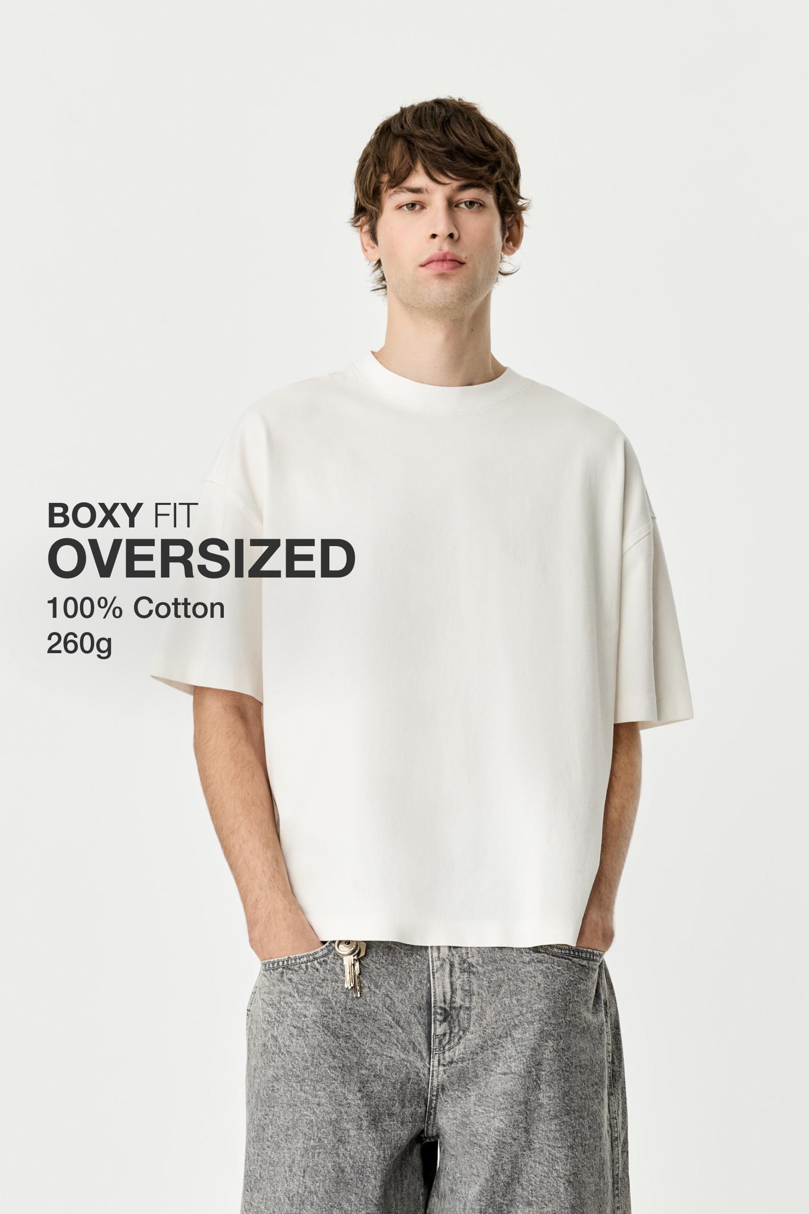 Oversize boxy fit T-shirt — WHITE