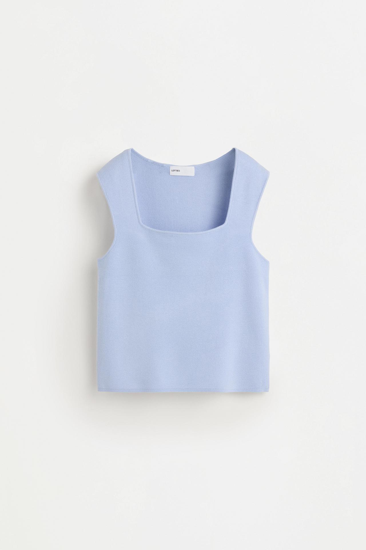 Basic knit top — SKY BLUE