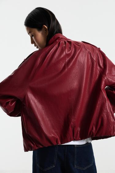 oversize bomber jacket — DARK PINK 4