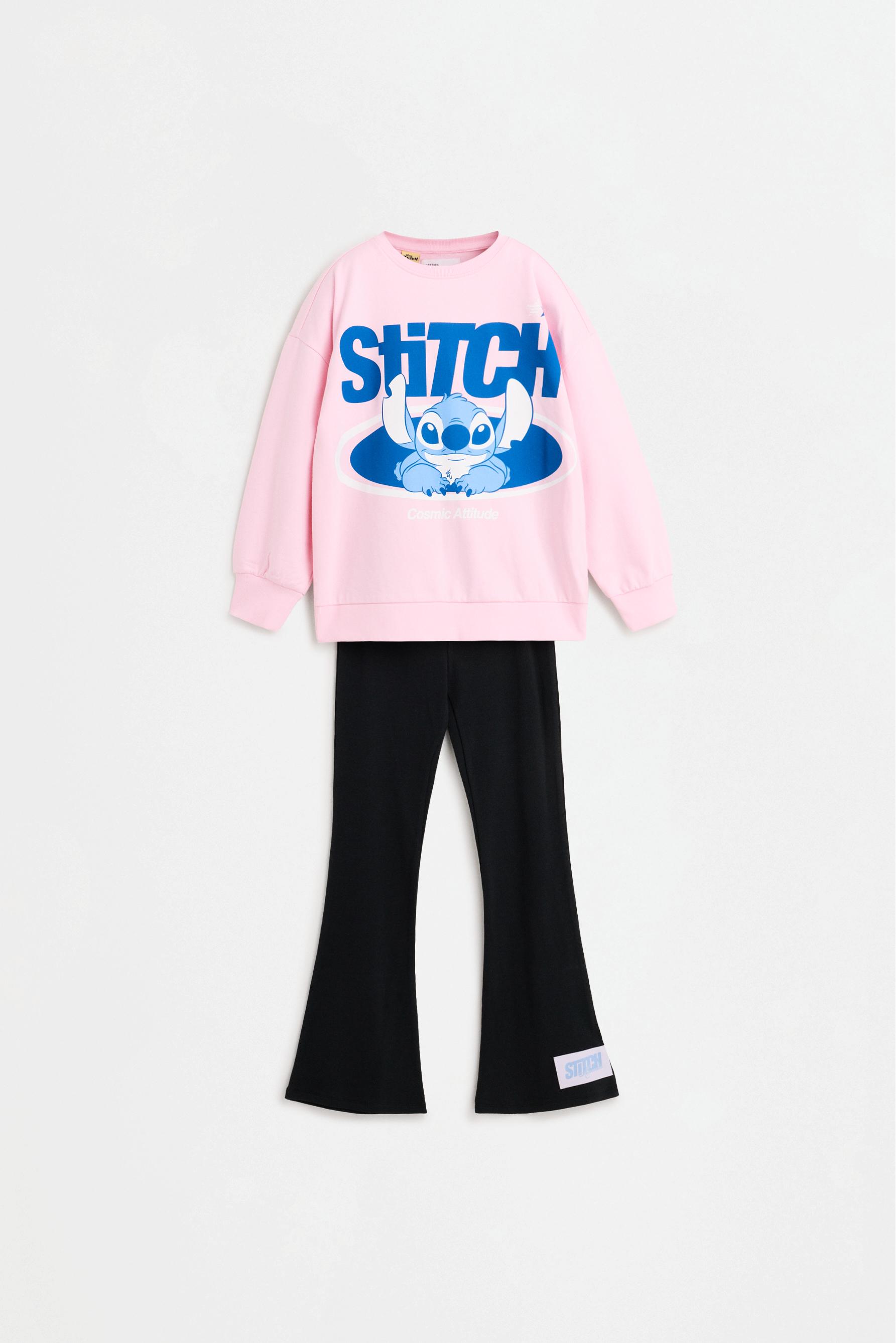 Stitch ©Disney sweatshirt and flared leggings co-ord — PINK