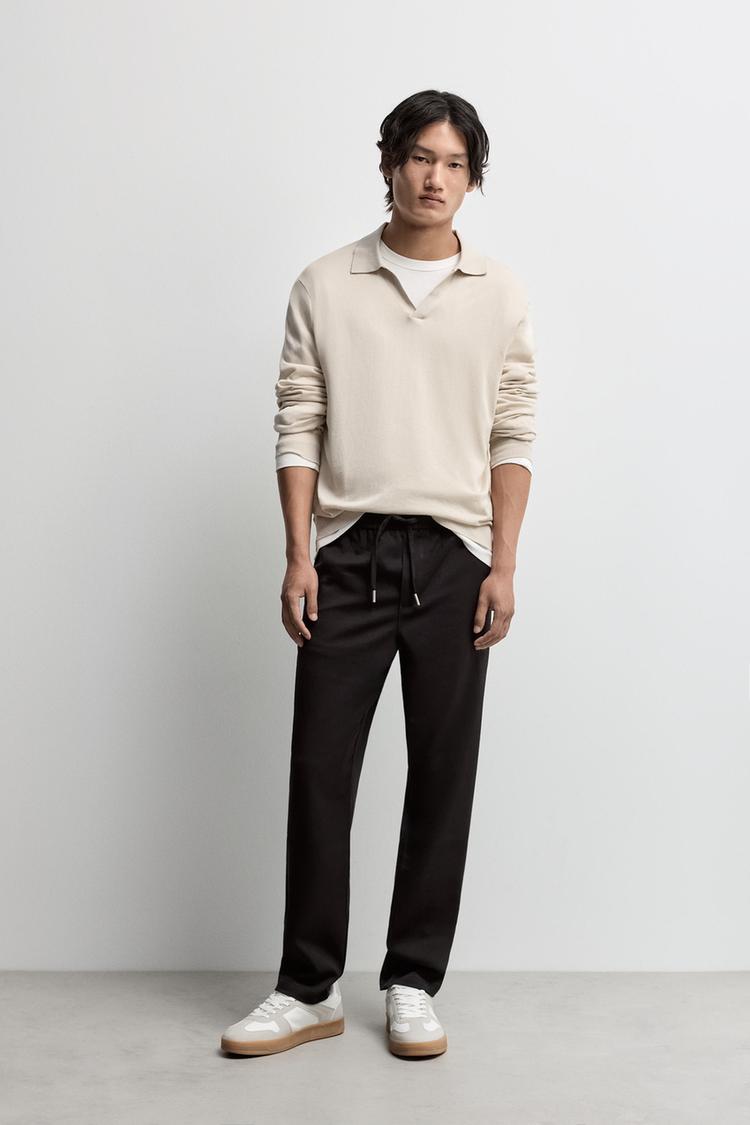 Slim fit tailored joggers — BLACK