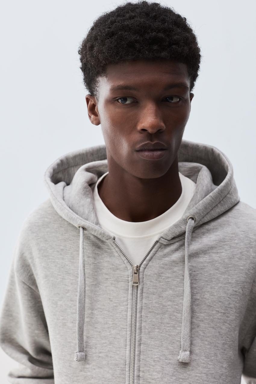 Sudadera Tipo Polo Con Cremallera De Un Cuarto - Gris Claro