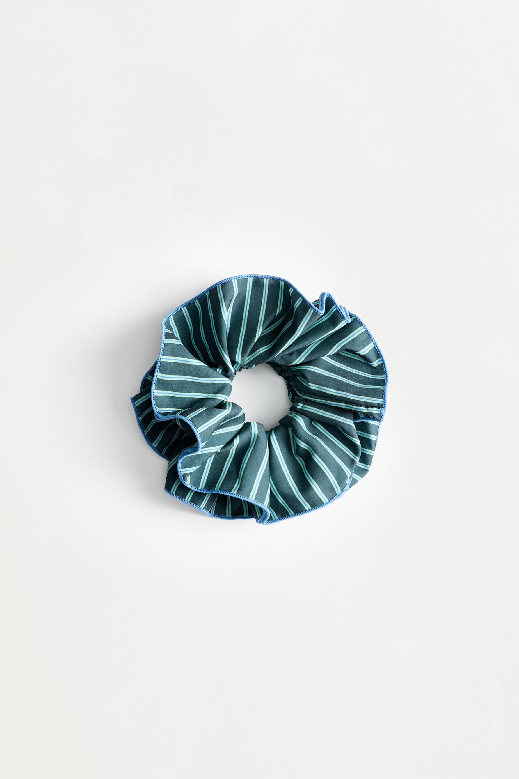 XL striped scrunchie — GREEN