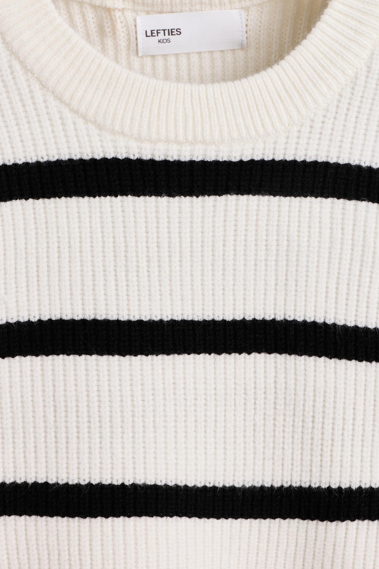 Striped knit sweater — ECRU/BLACK