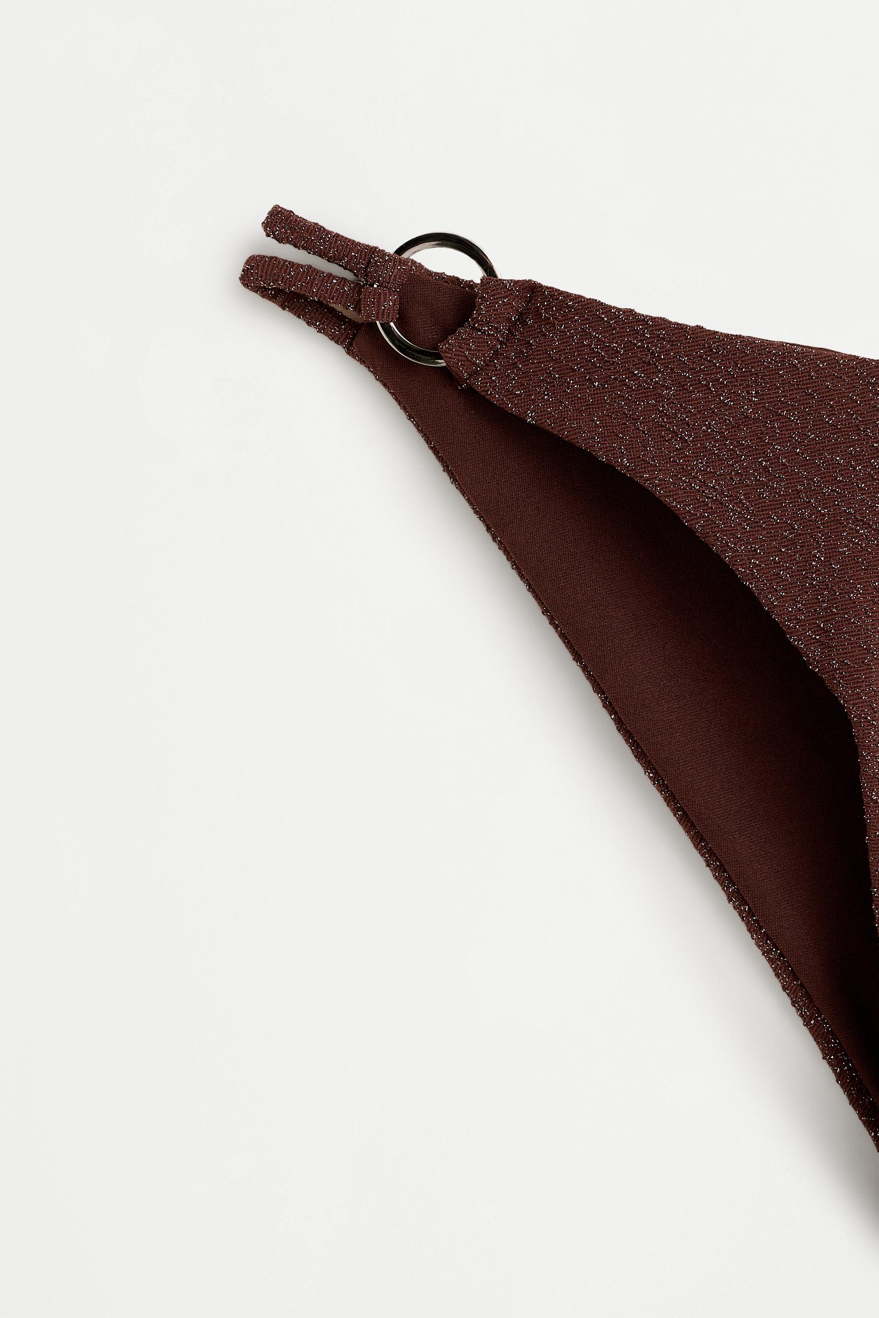 Shimmery bikini briefs — BROWN