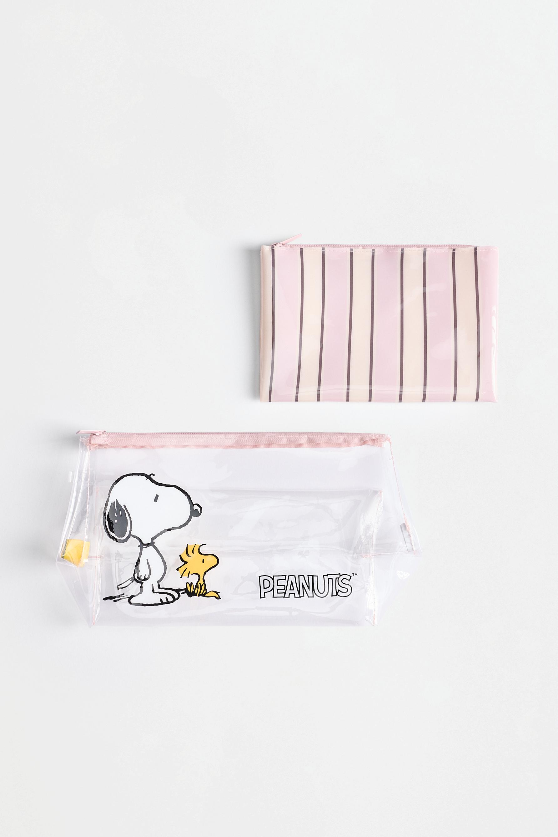 Set of 2 transparent Snoopy Peanuts™ toiletry bags — BEIGE