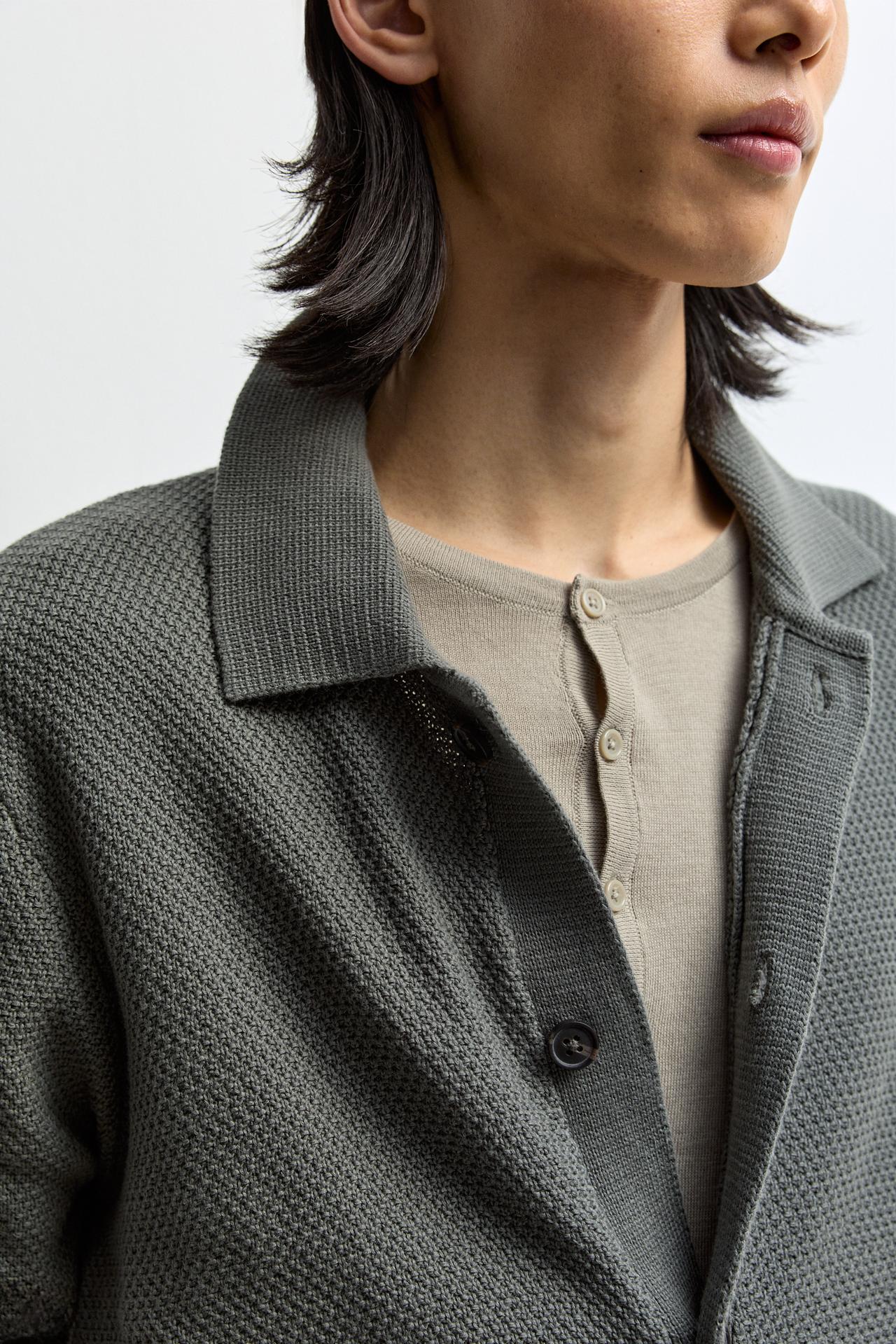 Button cardigan — DARK GREEN