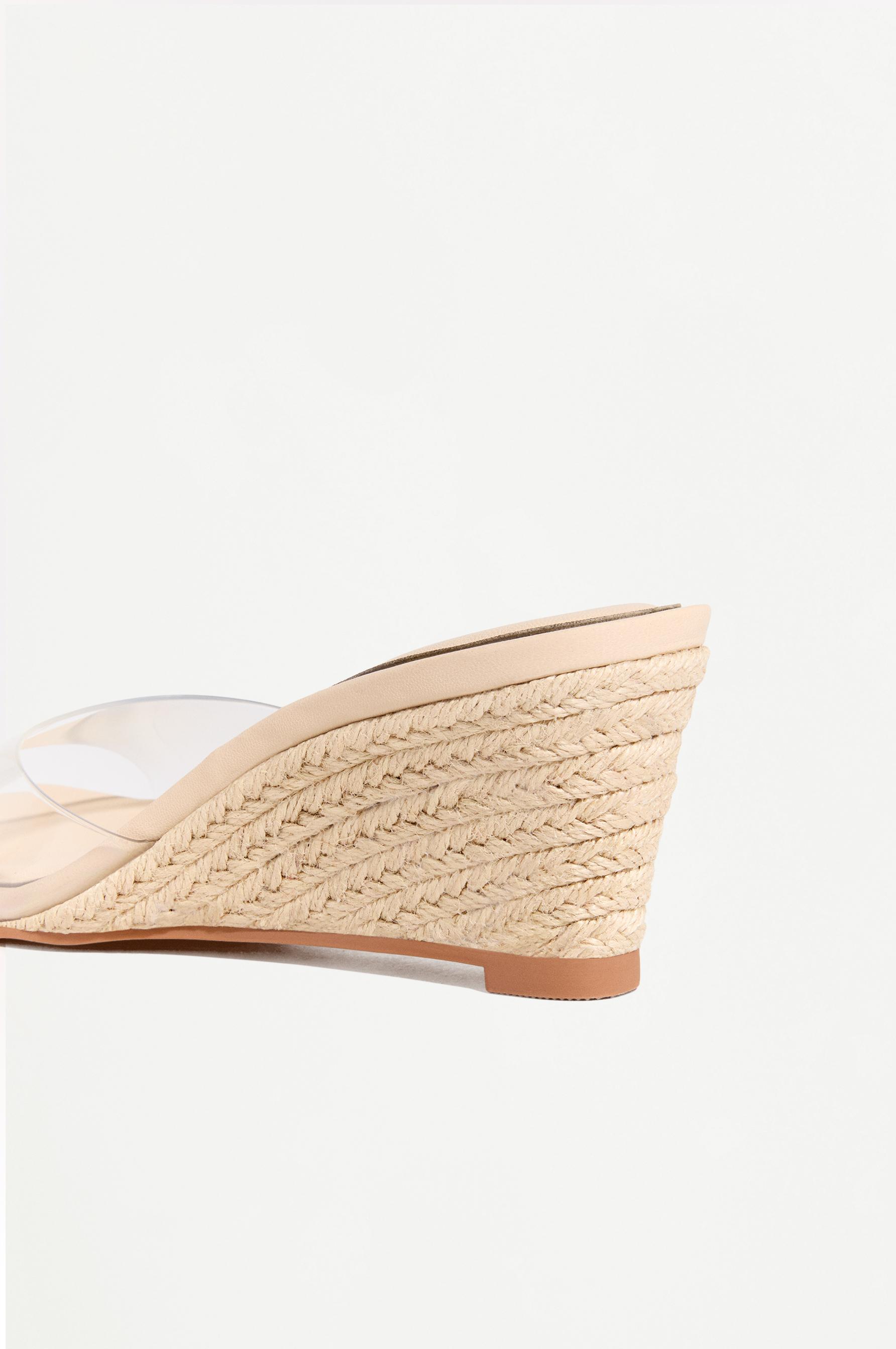 Jute wedge sandal — TRANSPARENT