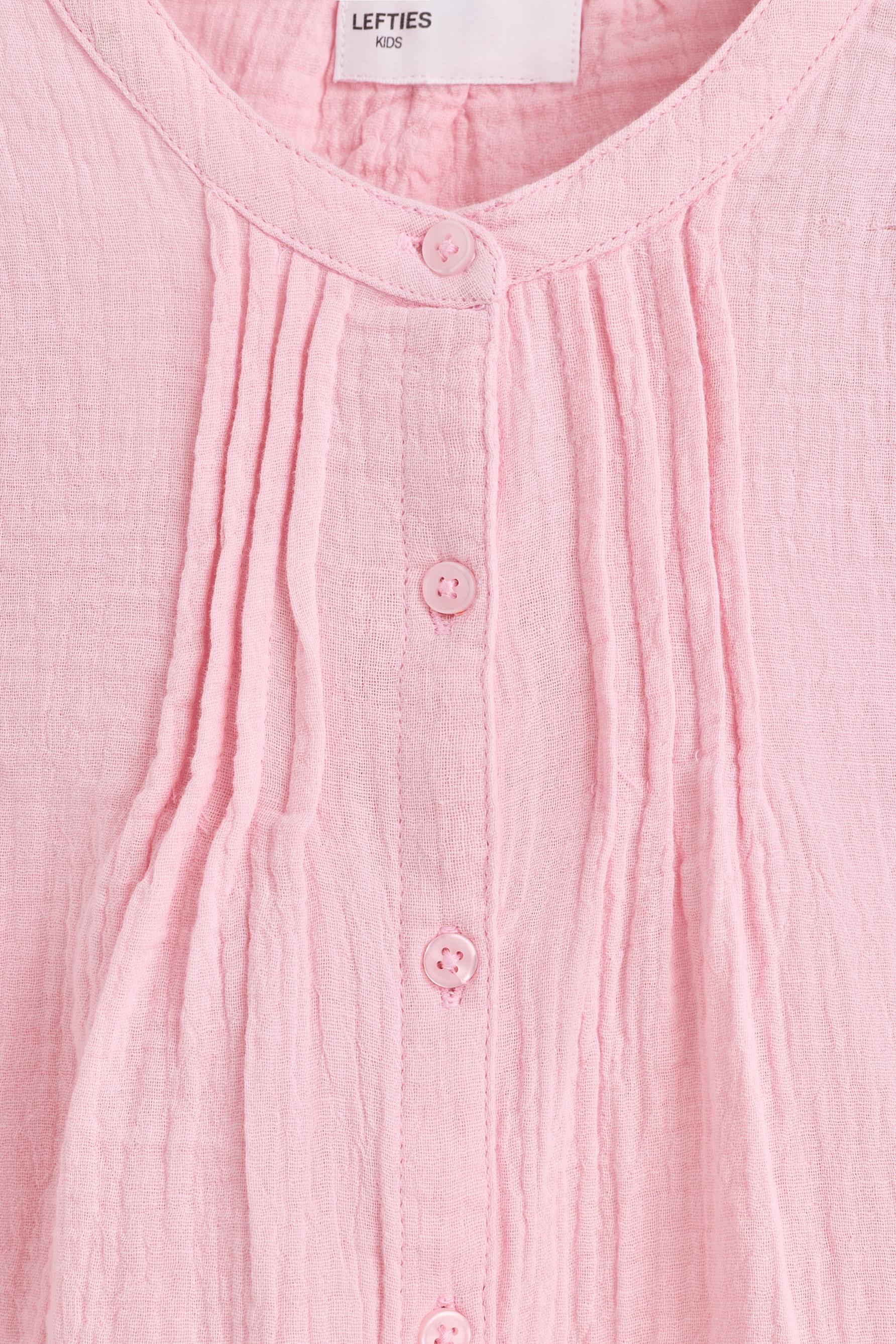 Double gauze ruffled blouse — PINK