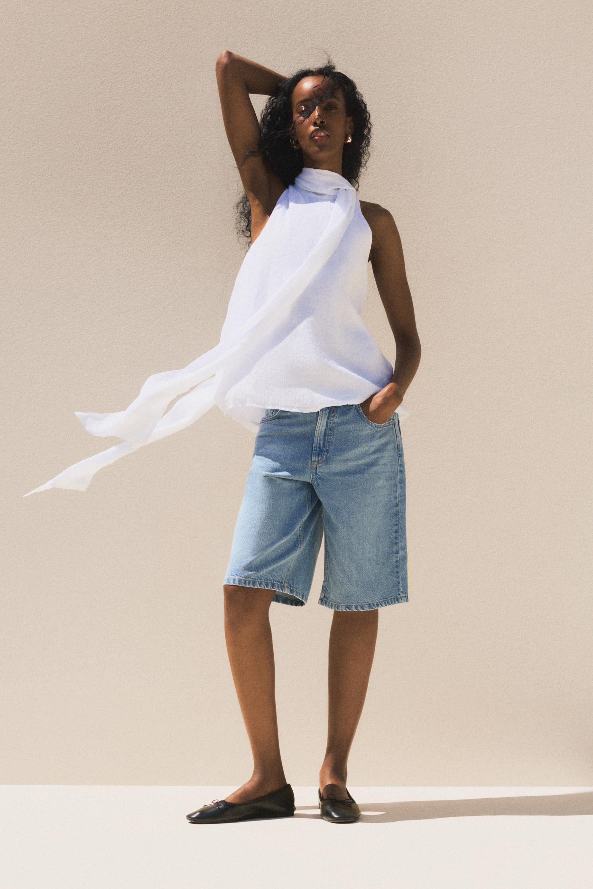 Denim Bermuda shorts — PALE INDIGO