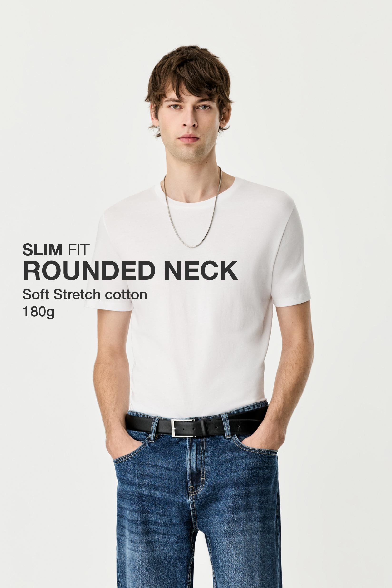 Soft slim fit T-shirt — WHITE