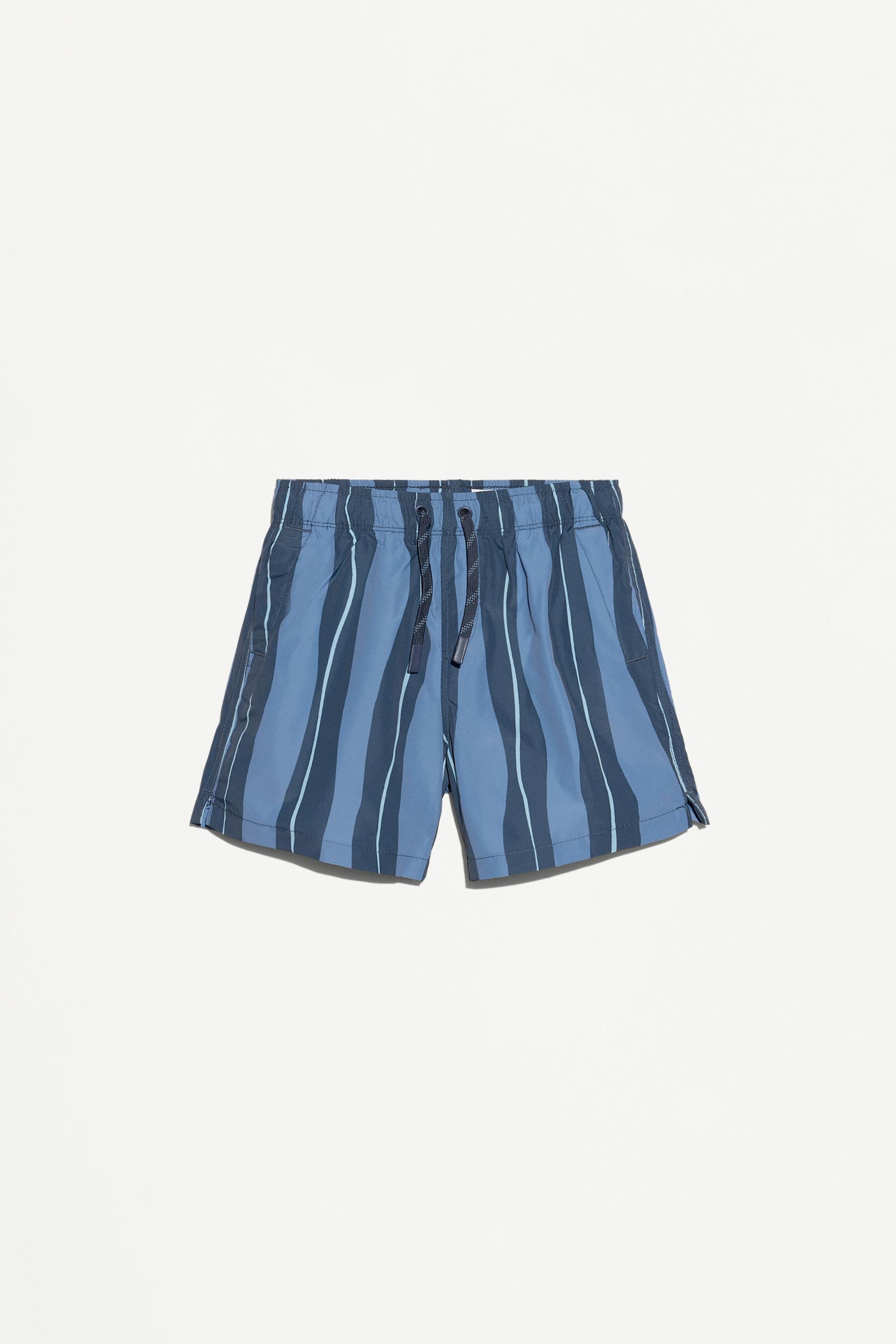 Printed Swim Trunks — FADED BLUE