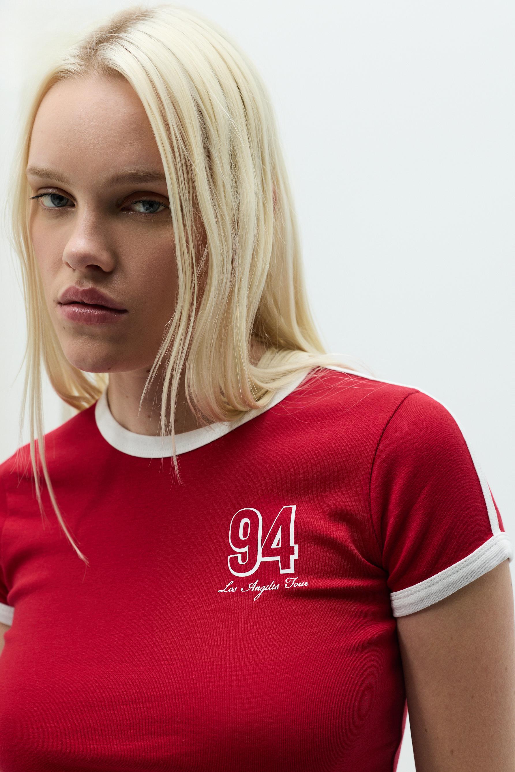 Printed T-shirt — RED