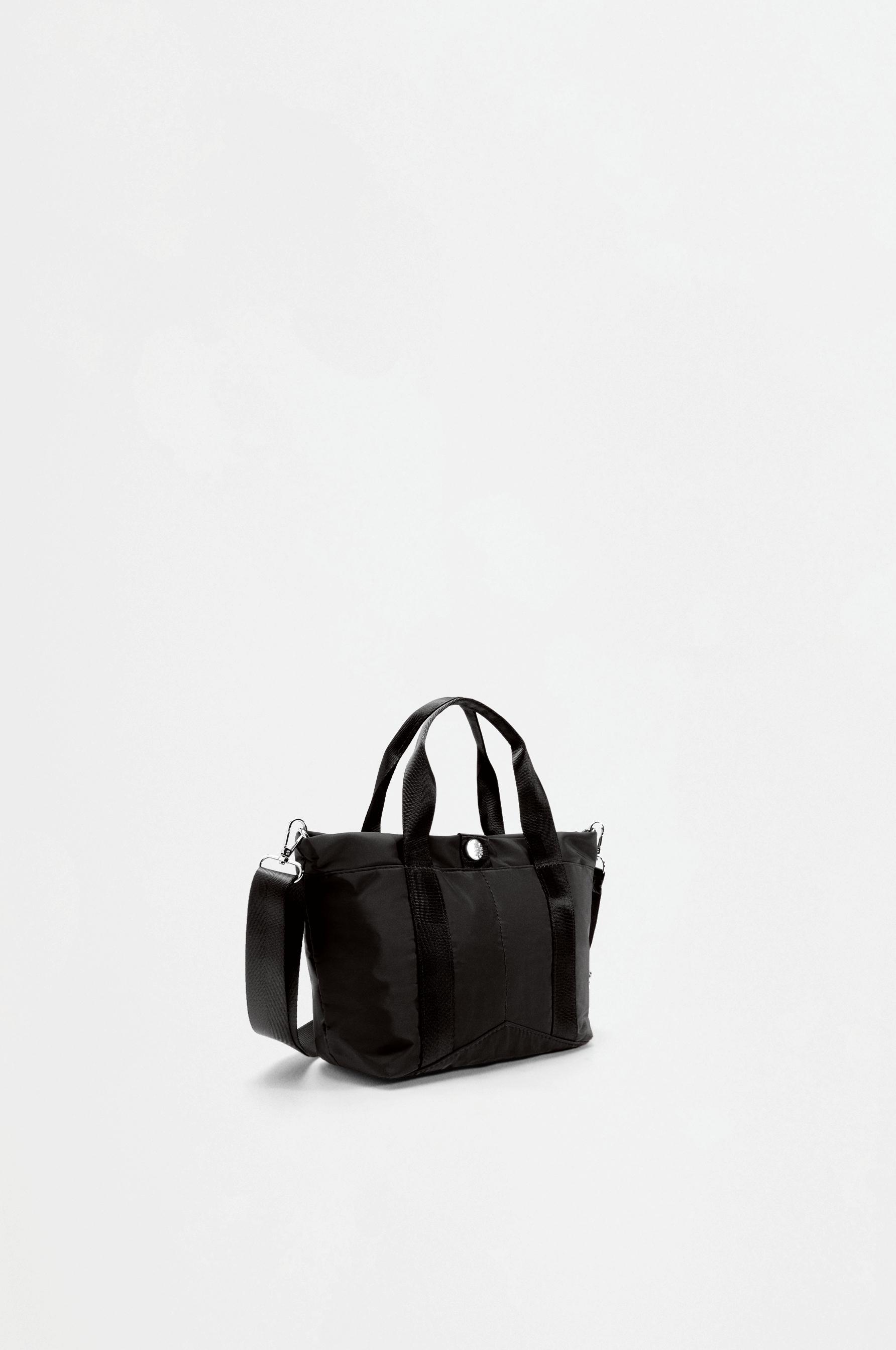 Mini nylon crossbody bag — BLACK